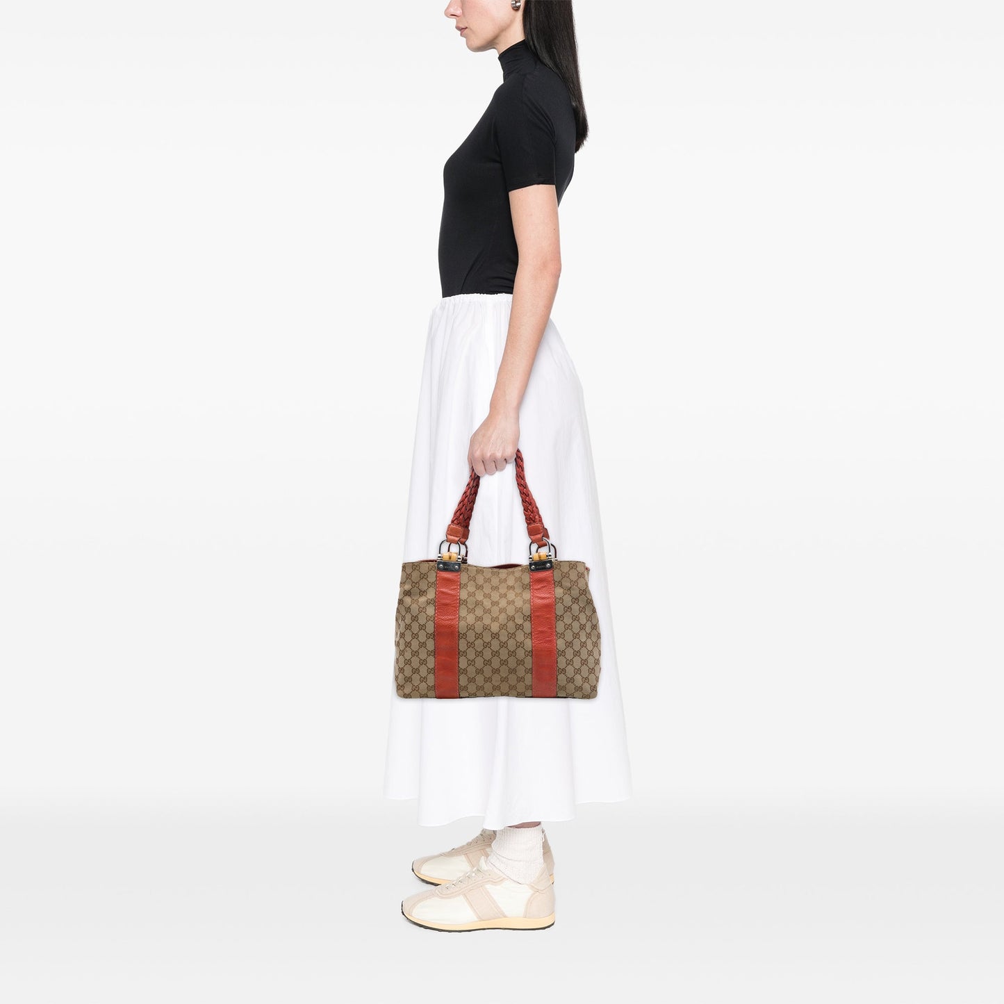 Gucci Medium GG Canvas Bamboo Libeccio Tote