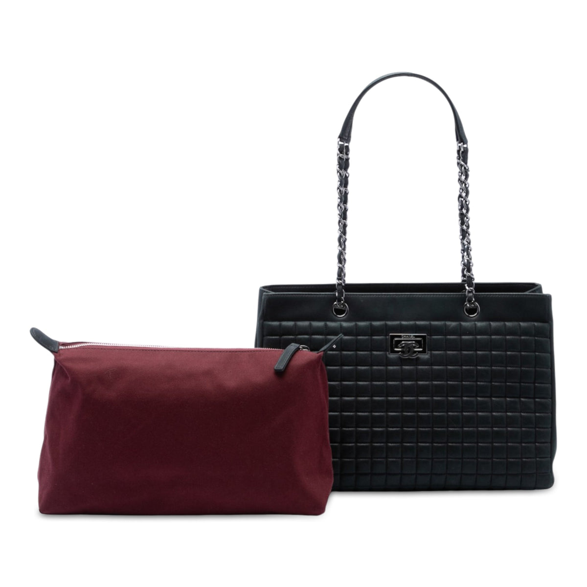 Chanel CC Bubble Quilt Iridescent Calfskin Chain Tote