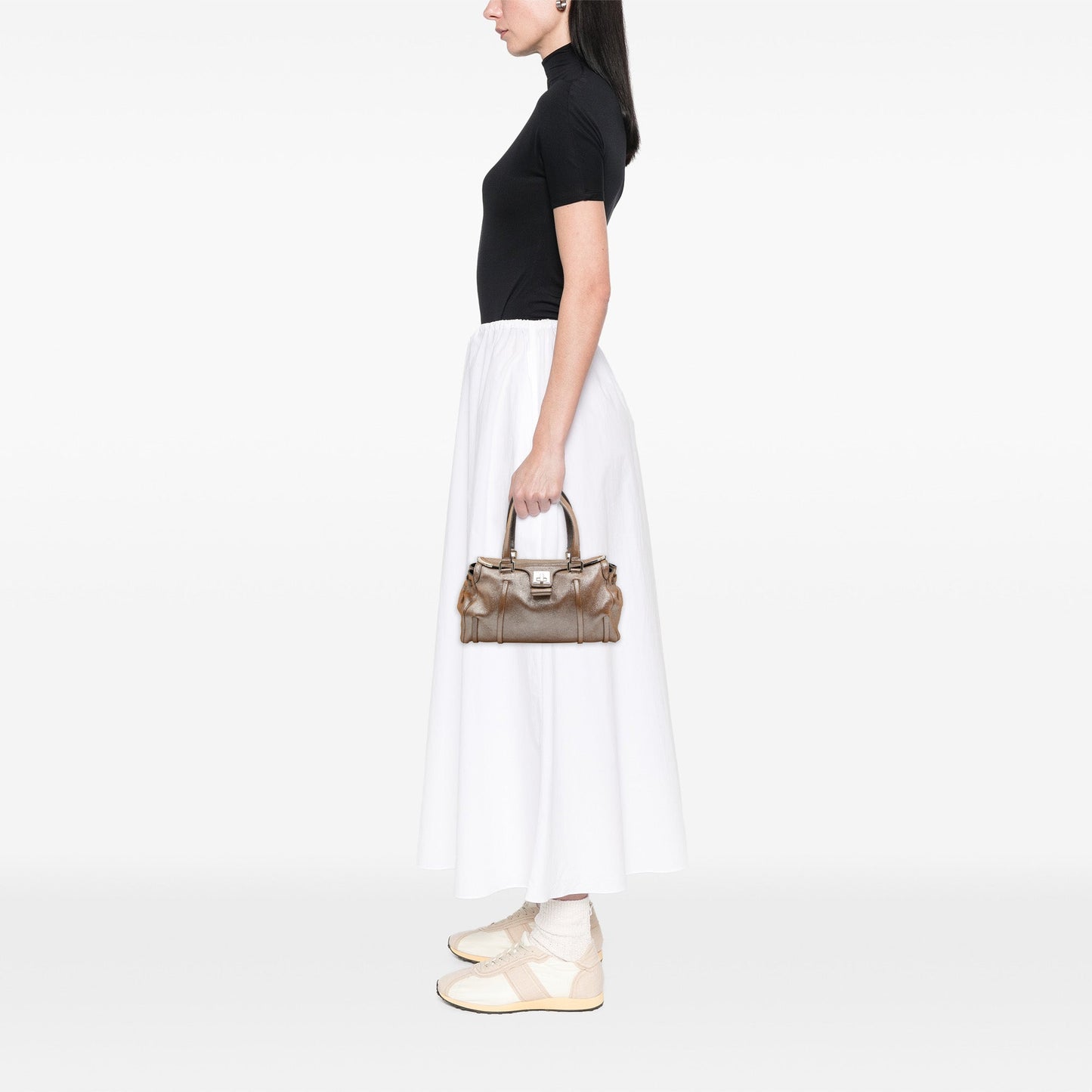 Celine Shimmer Leather Front Flap Shoulder Bag