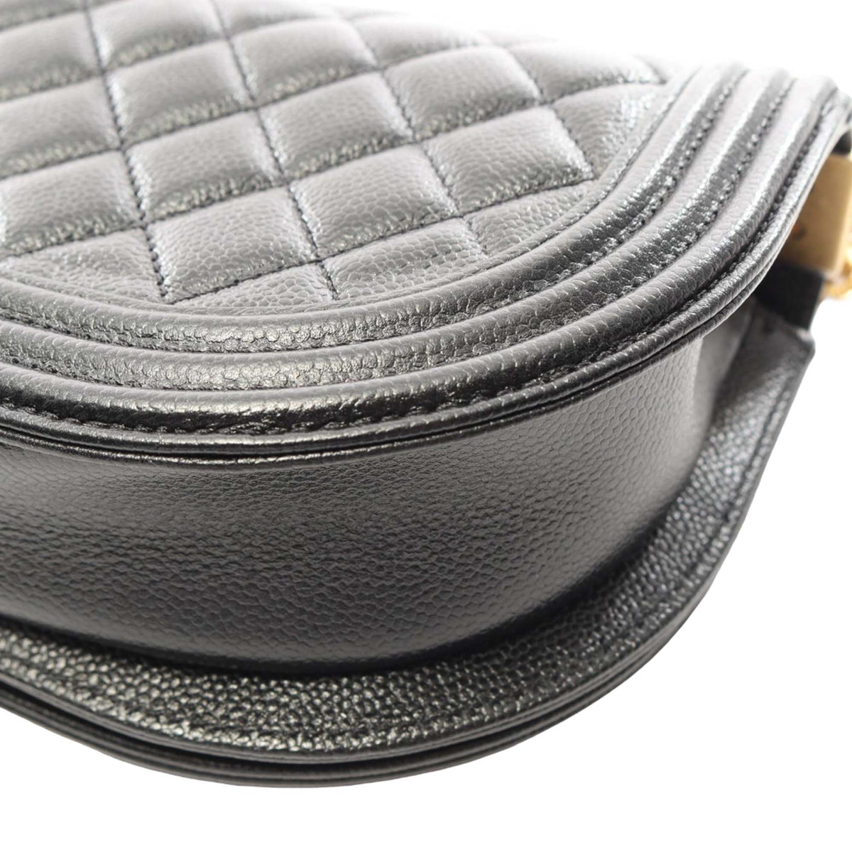 Chanel Small Quilted Caviar Boy Messenger Bag — Black