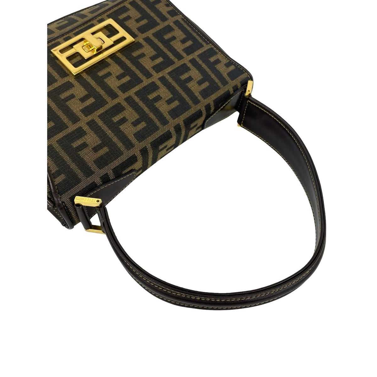 Fendi Zucca Canvas Shoulder Bag — Brown