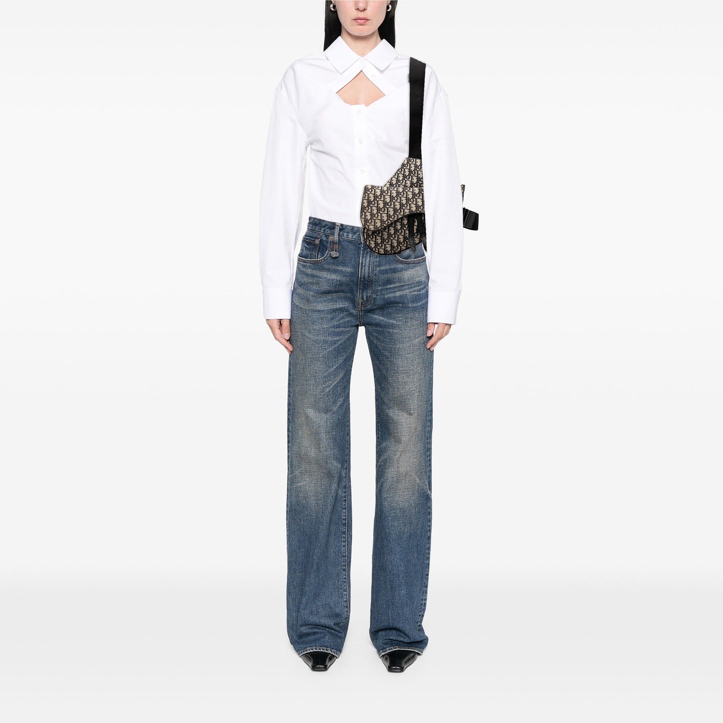 Dior Oblique Canvas Saddle Crossbody