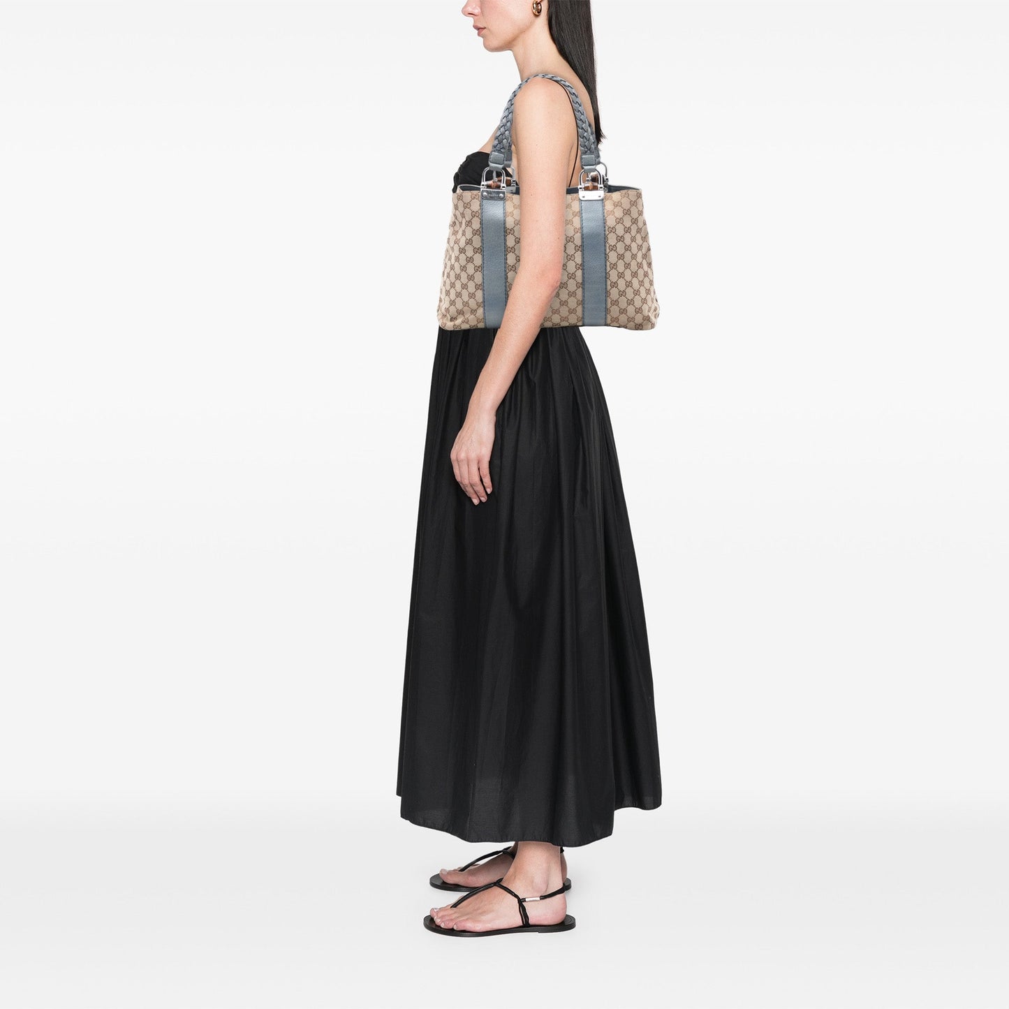 Gucci Medium GG Canvas Bamboo Libeccio Tote