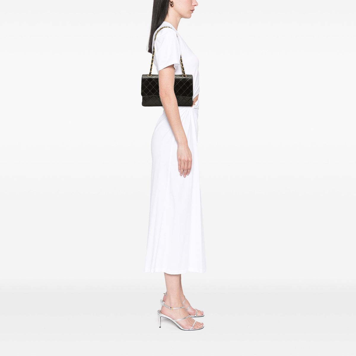Chanel Medium Classic Lambskin Double Flap — Black