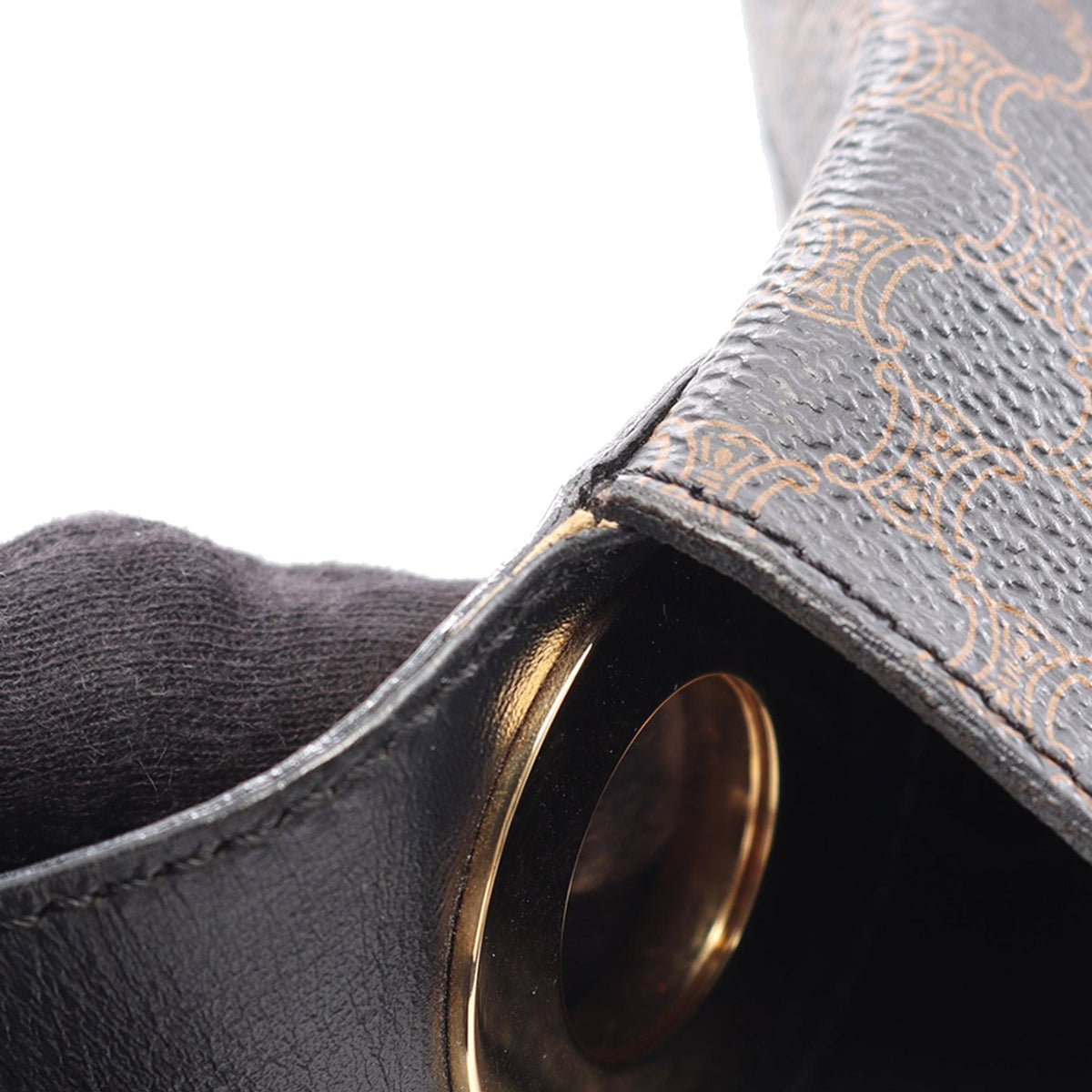 Celine Macadam Coated Canvas Shoulder Bag — Brown
