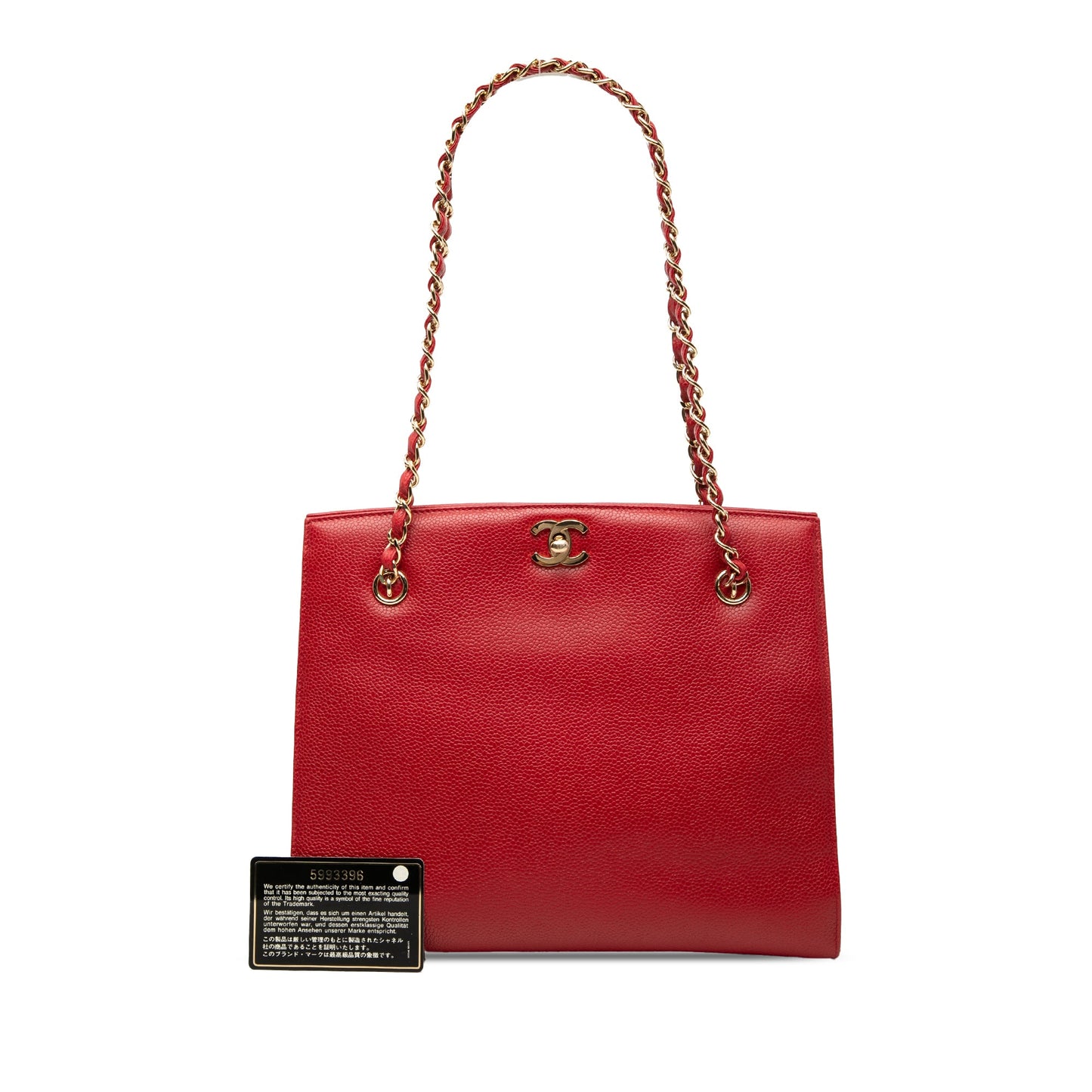 Chanel CC Caviar Turn Lock Chain Tote