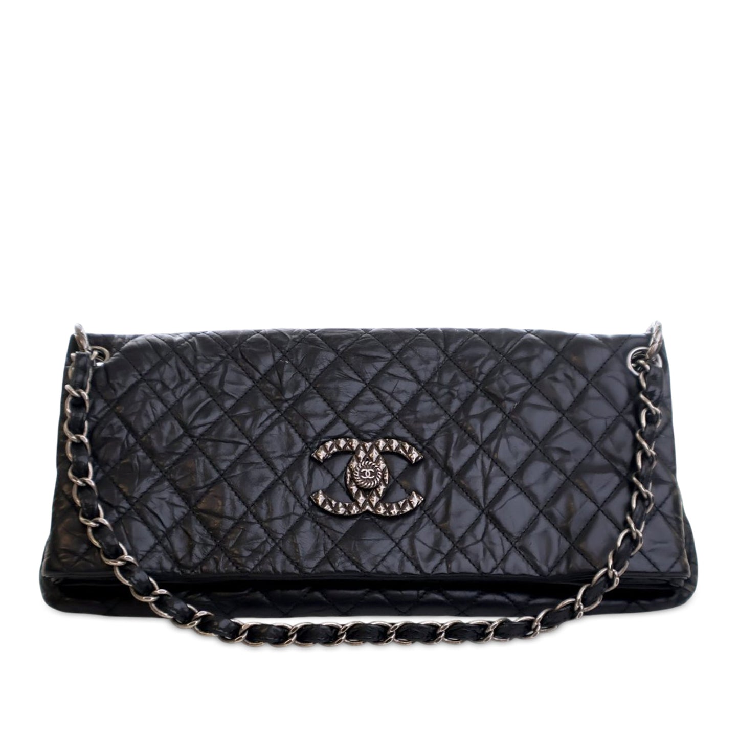 Chanel Quilted Aged Calfskin CC Foldover Flap