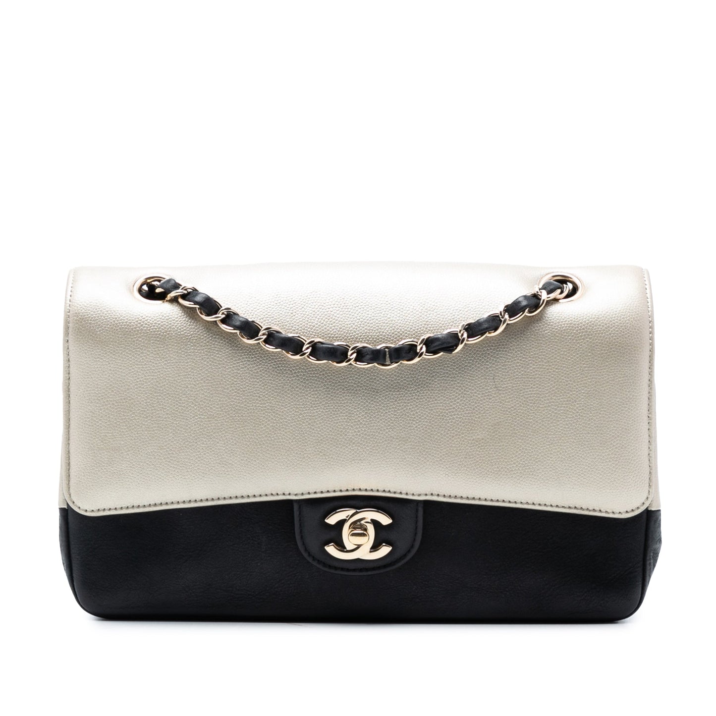 Chanel Medium Classic Bicolor Caviar Double Flap