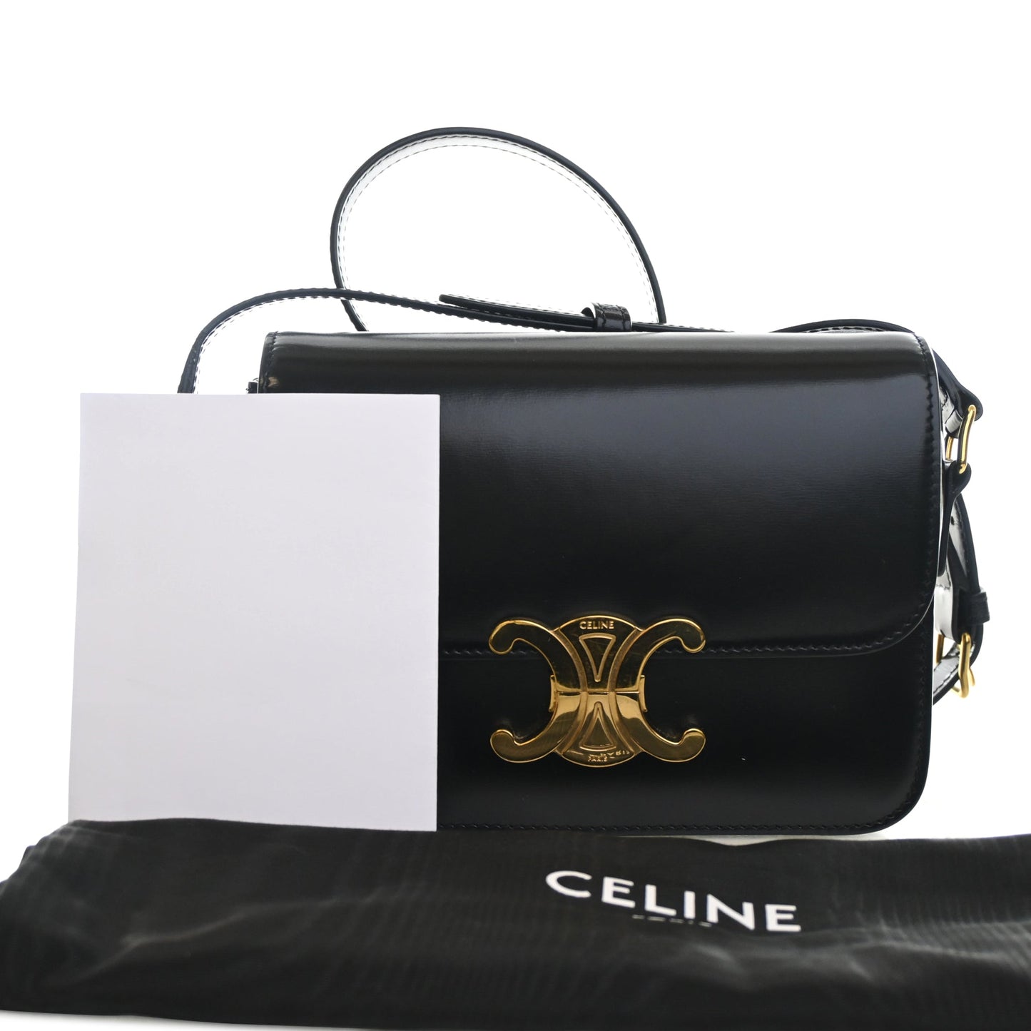 Celine Teen Shiny Calfskin Triomphe Crossbody
