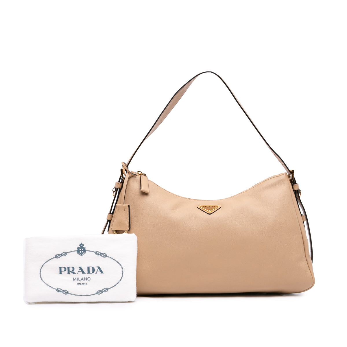 Prada Large Leather Aimee Shoulder Bag