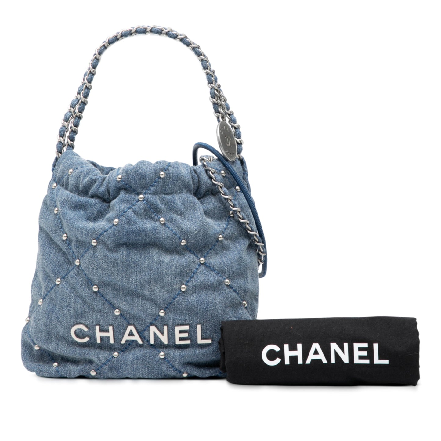 Chanel Mini Denim Studded 22 Handbag
