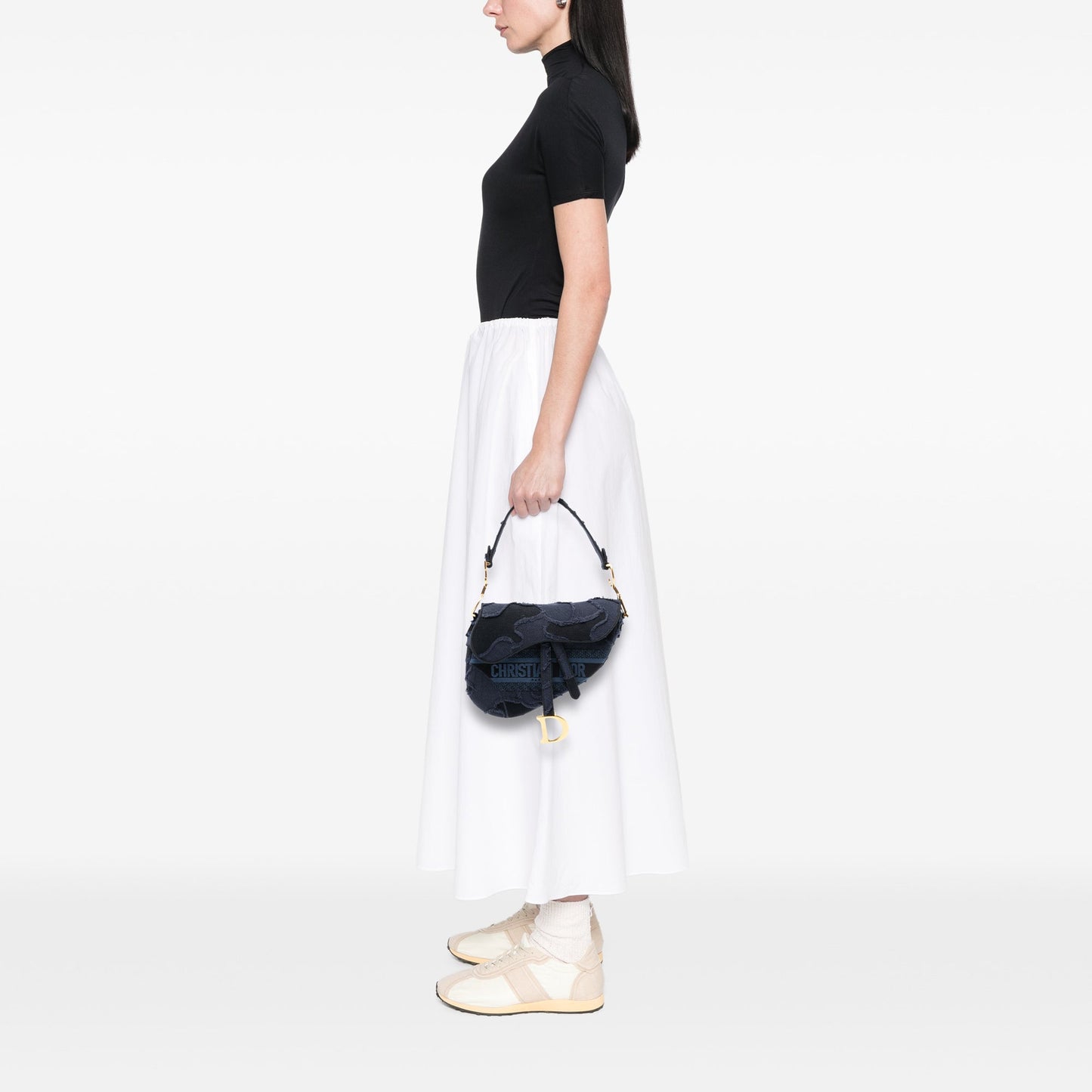 Dior Camouflage Embroidered Canvas Saddle Bag