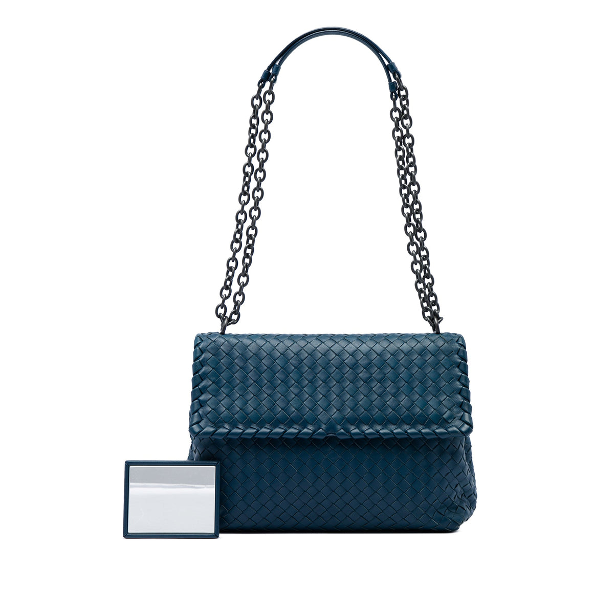 Bottega Veneta Medium Nappa Intrecciato Olimpia Shoulder Bag — Blue