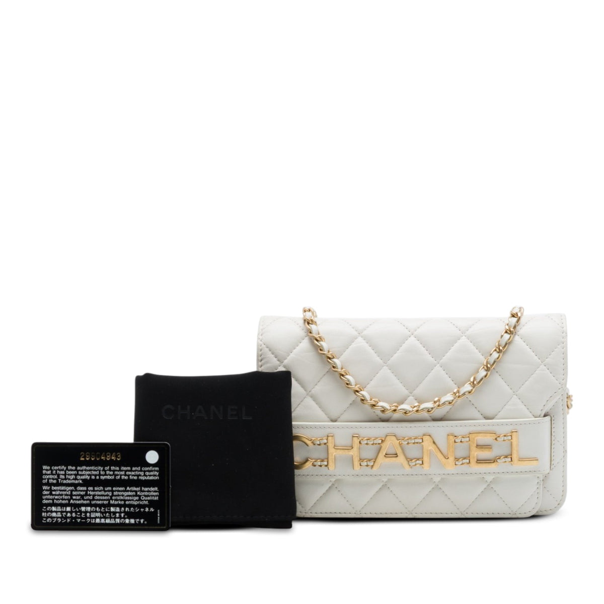 Chanel Quilted Calfskin Enchained Flap Wallet on Chain
