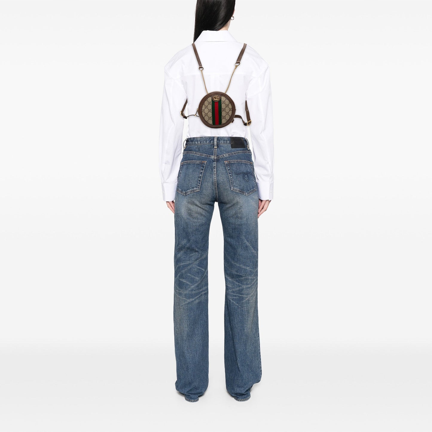 Gucci Mini GG Supreme Web Ophidia Round Backpack
