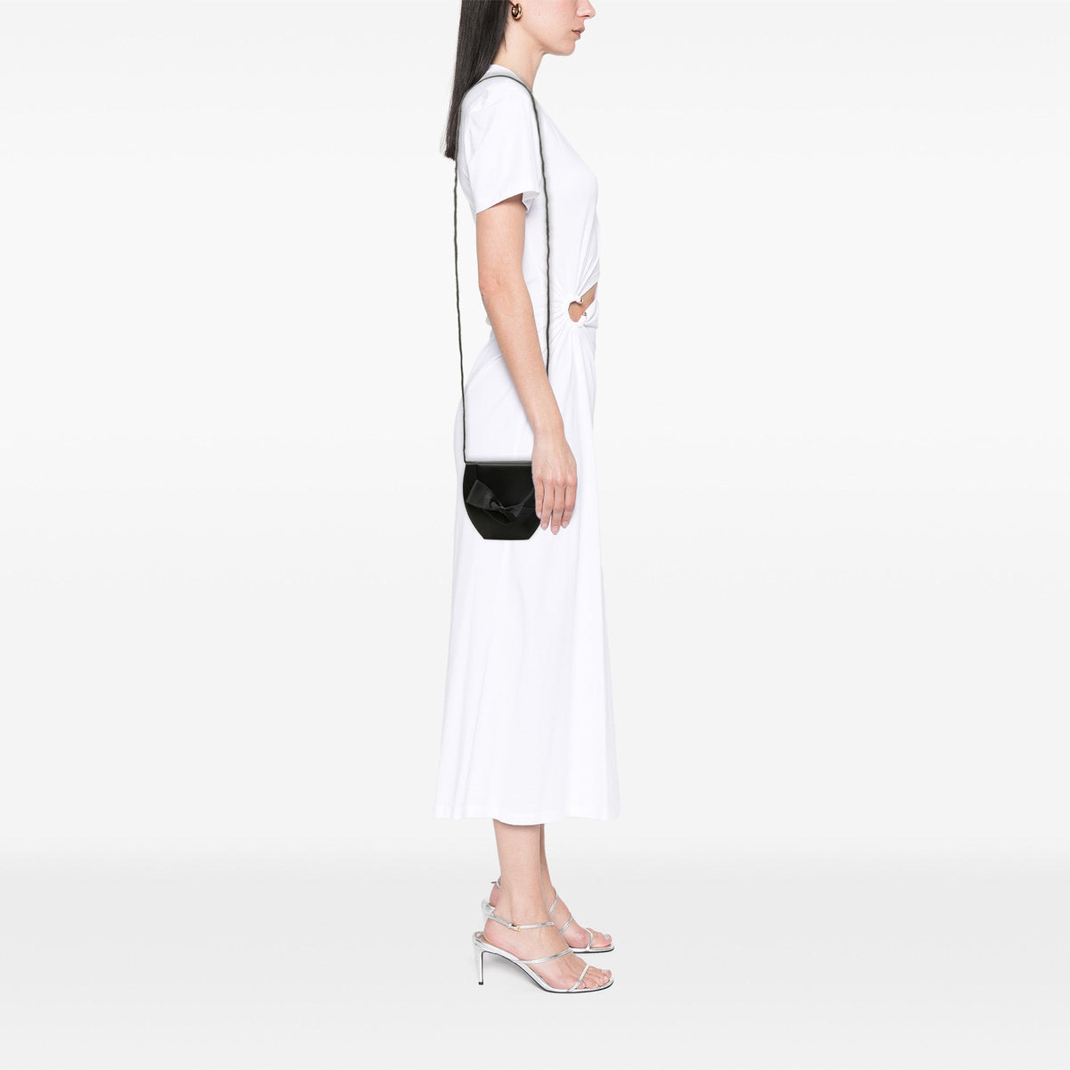 Saint Laurent Satin Bow Crossbody — Black