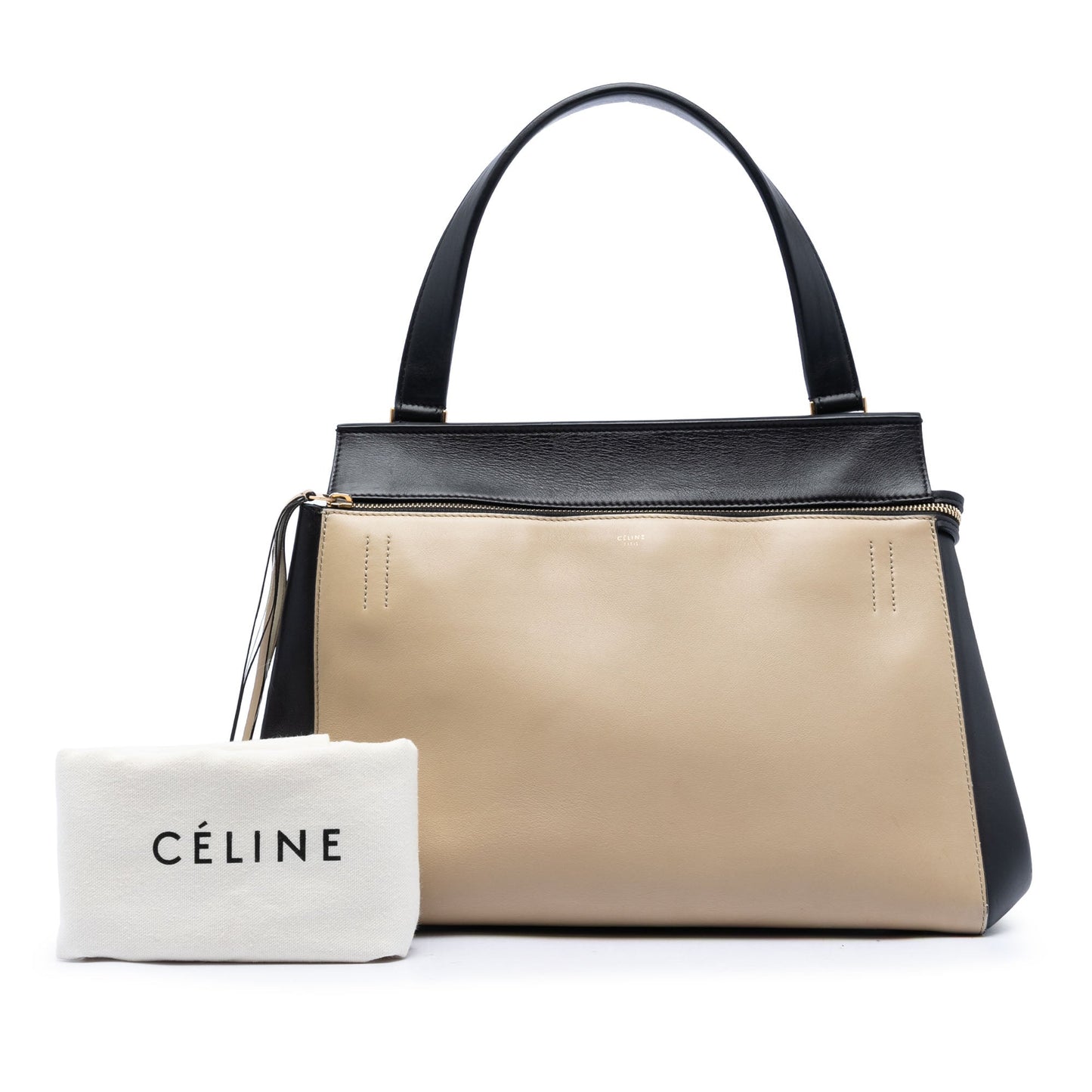 Celine Medium Bicolor Leather Edge Handbag