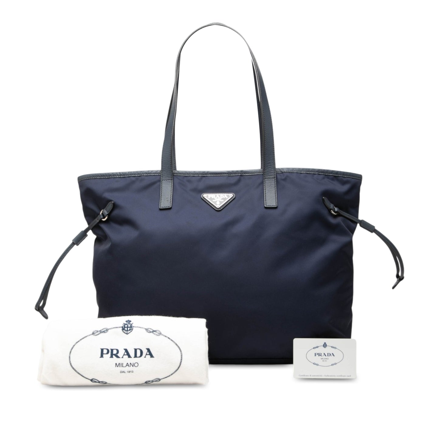 Prada Saffiano Trimmed Tessuto Tote