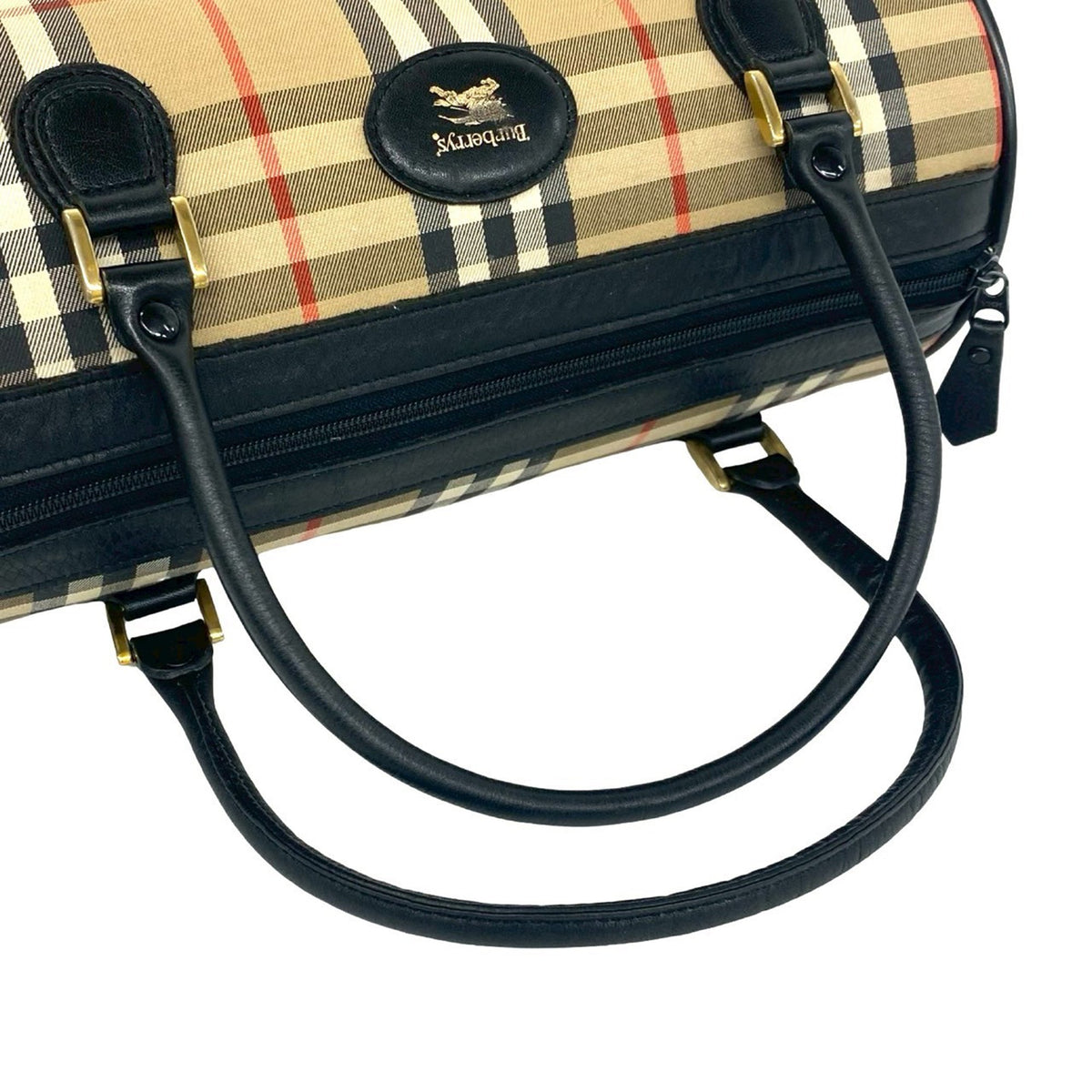 Burberry Haymarket Check Canvas Boston Bag