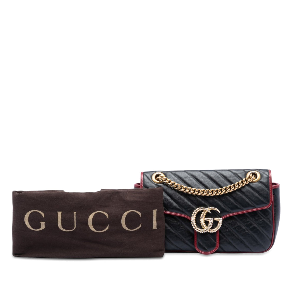Gucci Medium GG Marmont Matelasse Diagonal Leather Torchon Shoulder Bag