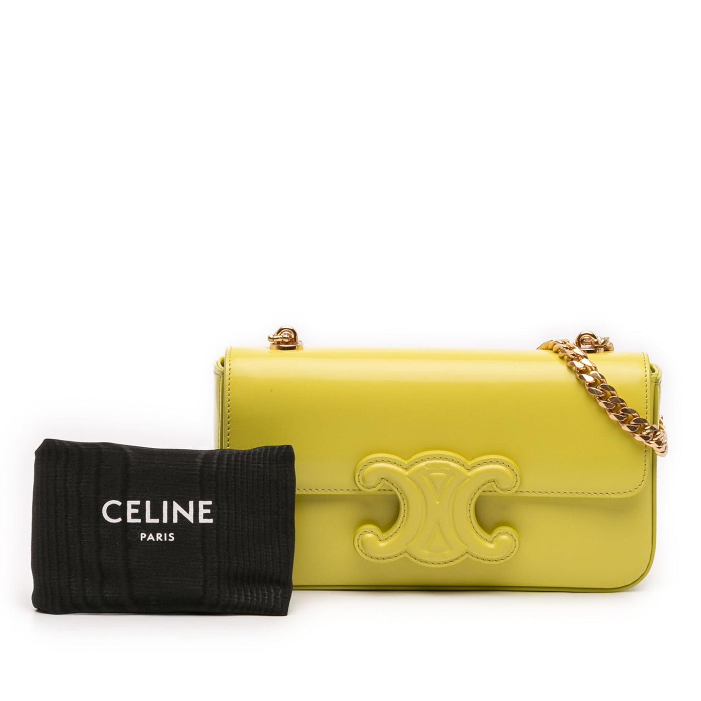 Celine Shiny Calfskin Claude Chain Shoulder Bag