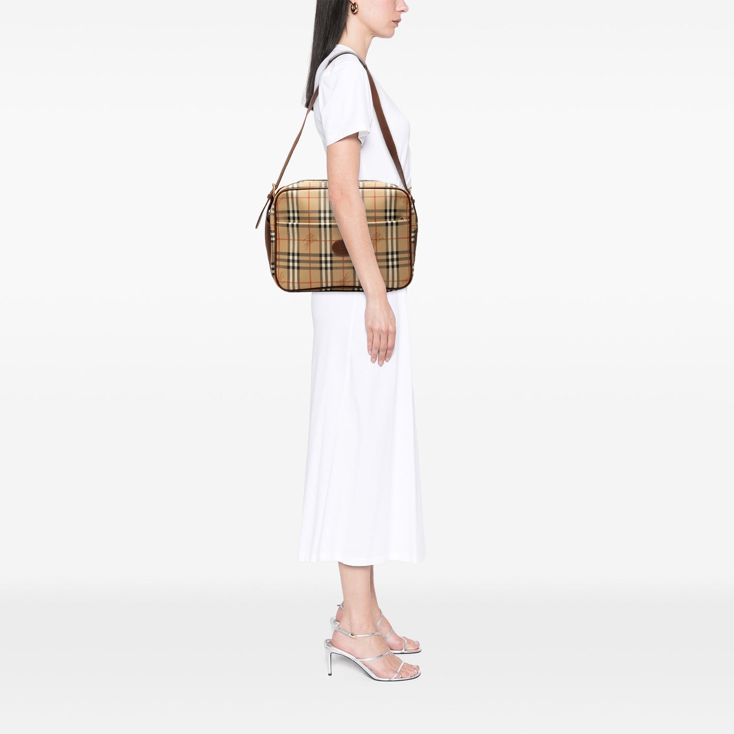 Burberry Haymarket Check Coated Canvas Satchel