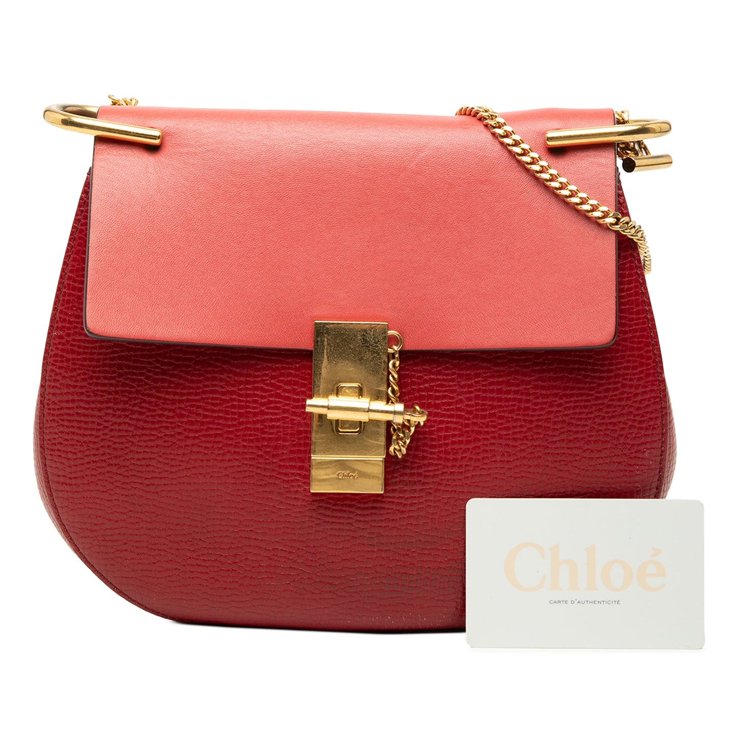 Chloé Small Bicolor Smooth and Grained Calfskin Drew Crossbody