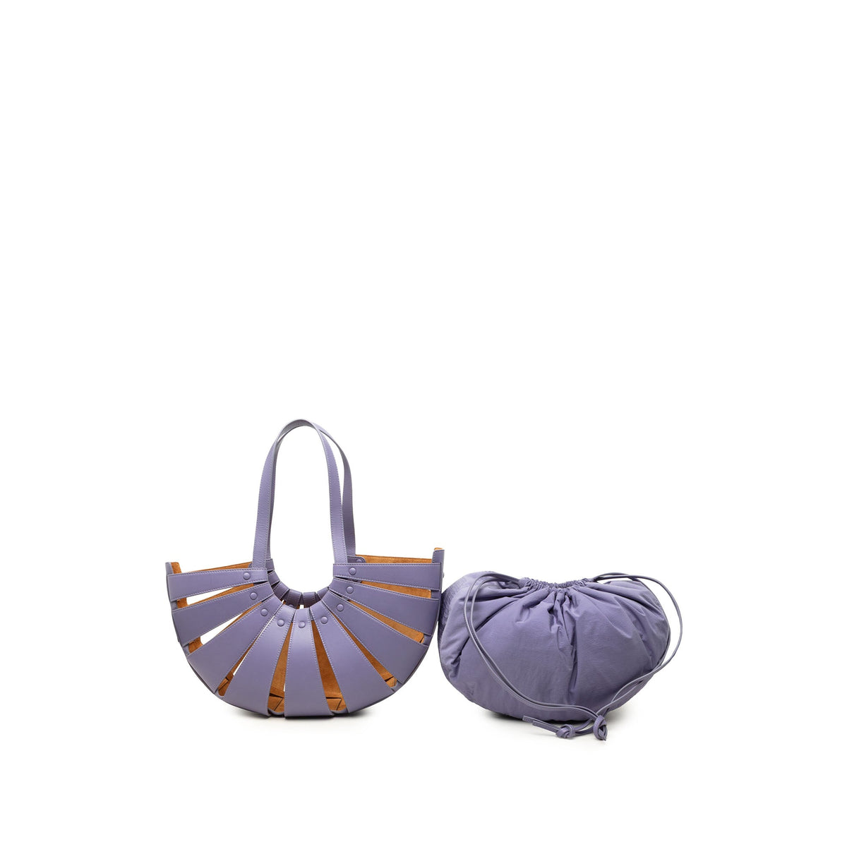 Bottega Veneta Medium Calfskin The Shell Satchel — Purple