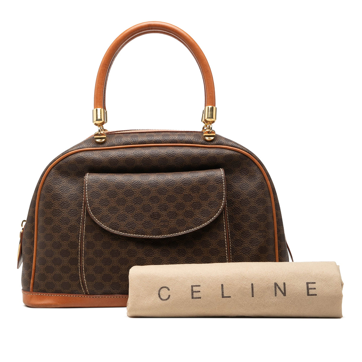 Celine Macadam Coated Canvas Handbag