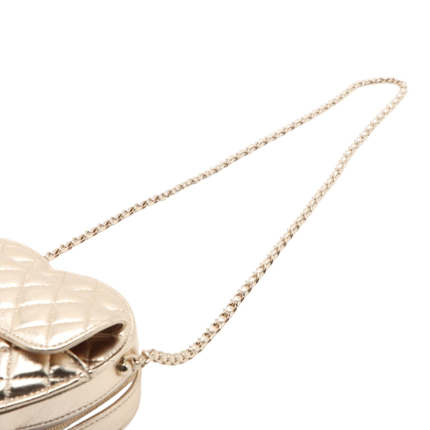 Chanel Metallic Quilted Lambskin CC in Love Heart Crossbody