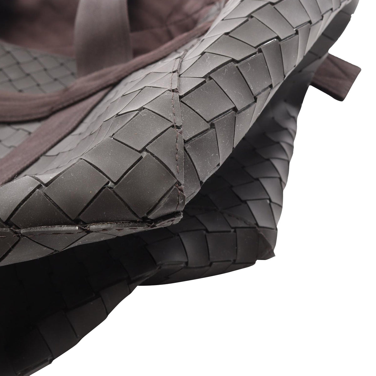 Bottega Veneta Rubber Intrecciato Tote — Brown