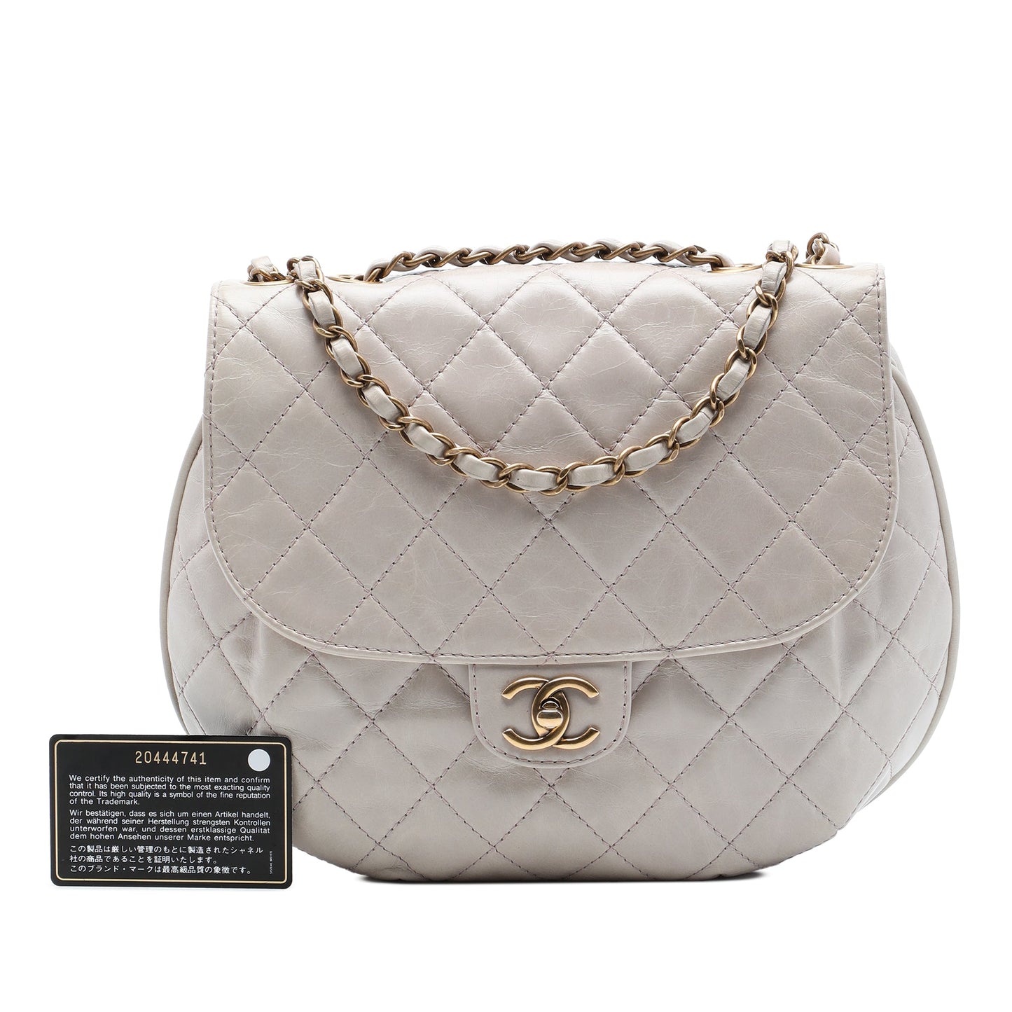 Chanel Medium Quilted Aged Calfskin Bubble CC Flap