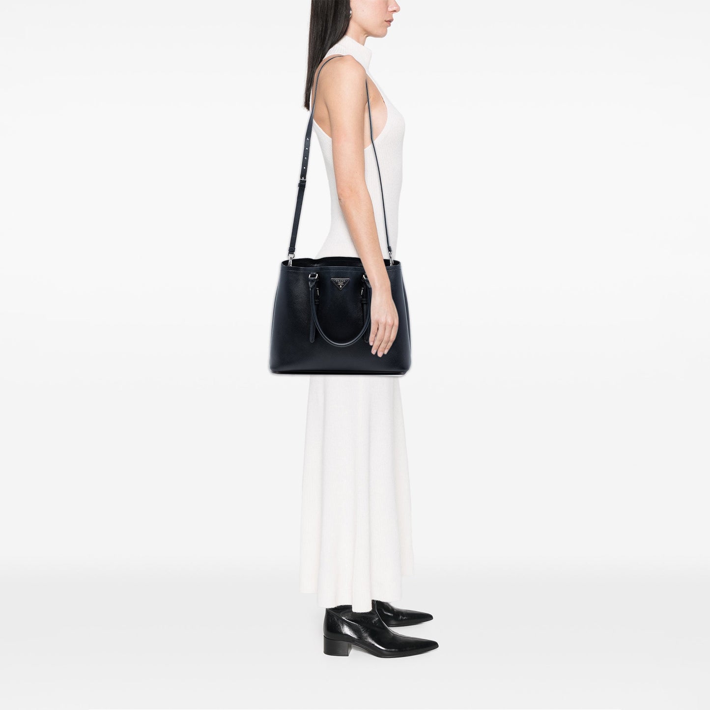 Prada Medium Saffiano Cuir Double Handle Satchel