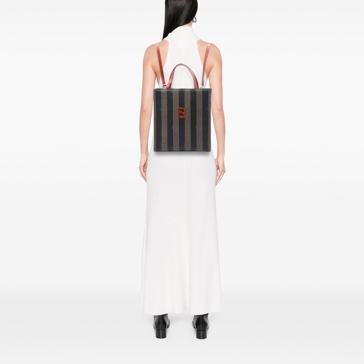 Fendi Pequin Coated Canvas FF Convertible Backpack