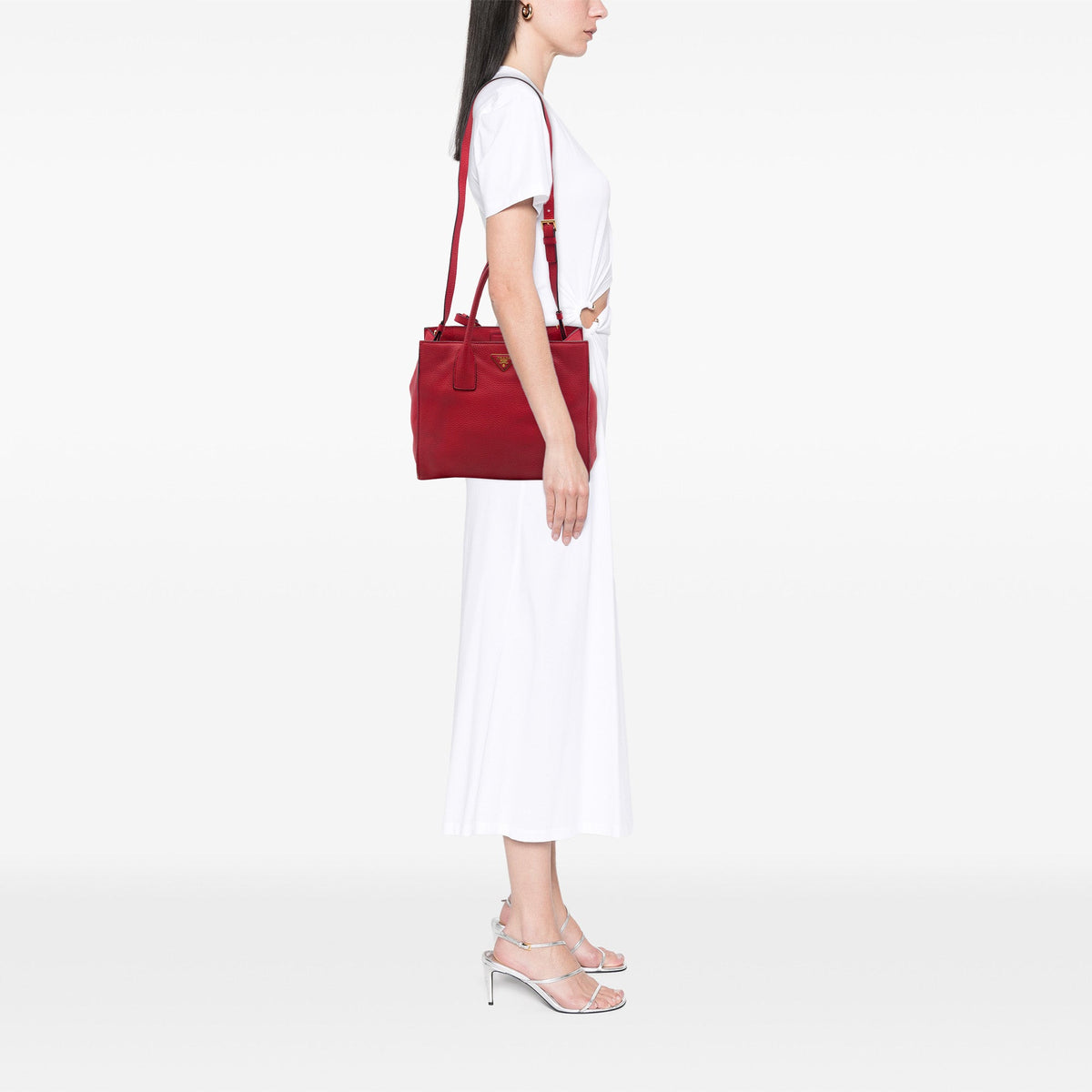 Prada Vitello Daino Open Convertible Tote