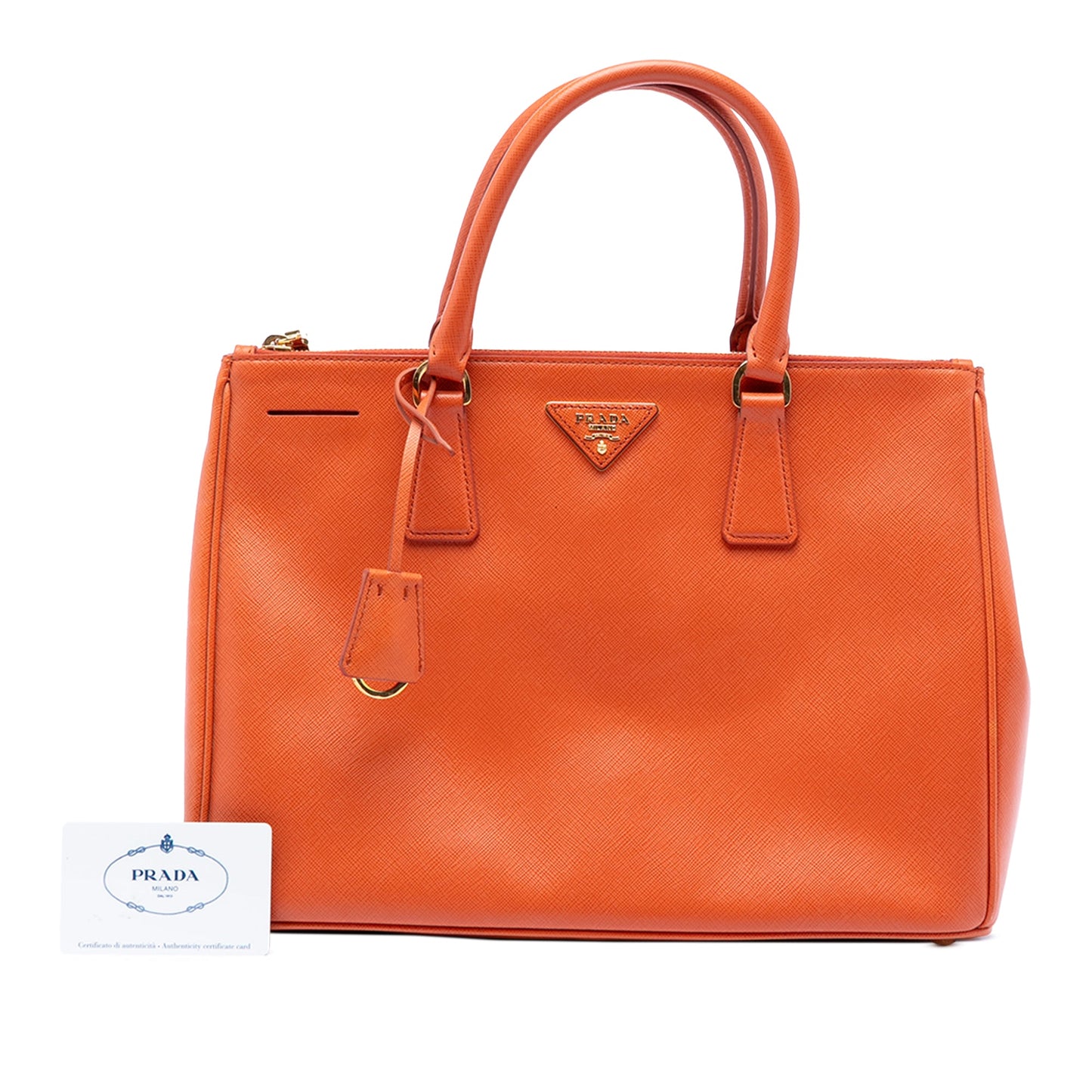 Prada Medium Saffiano Lux Galleria Double Zip Satchel
