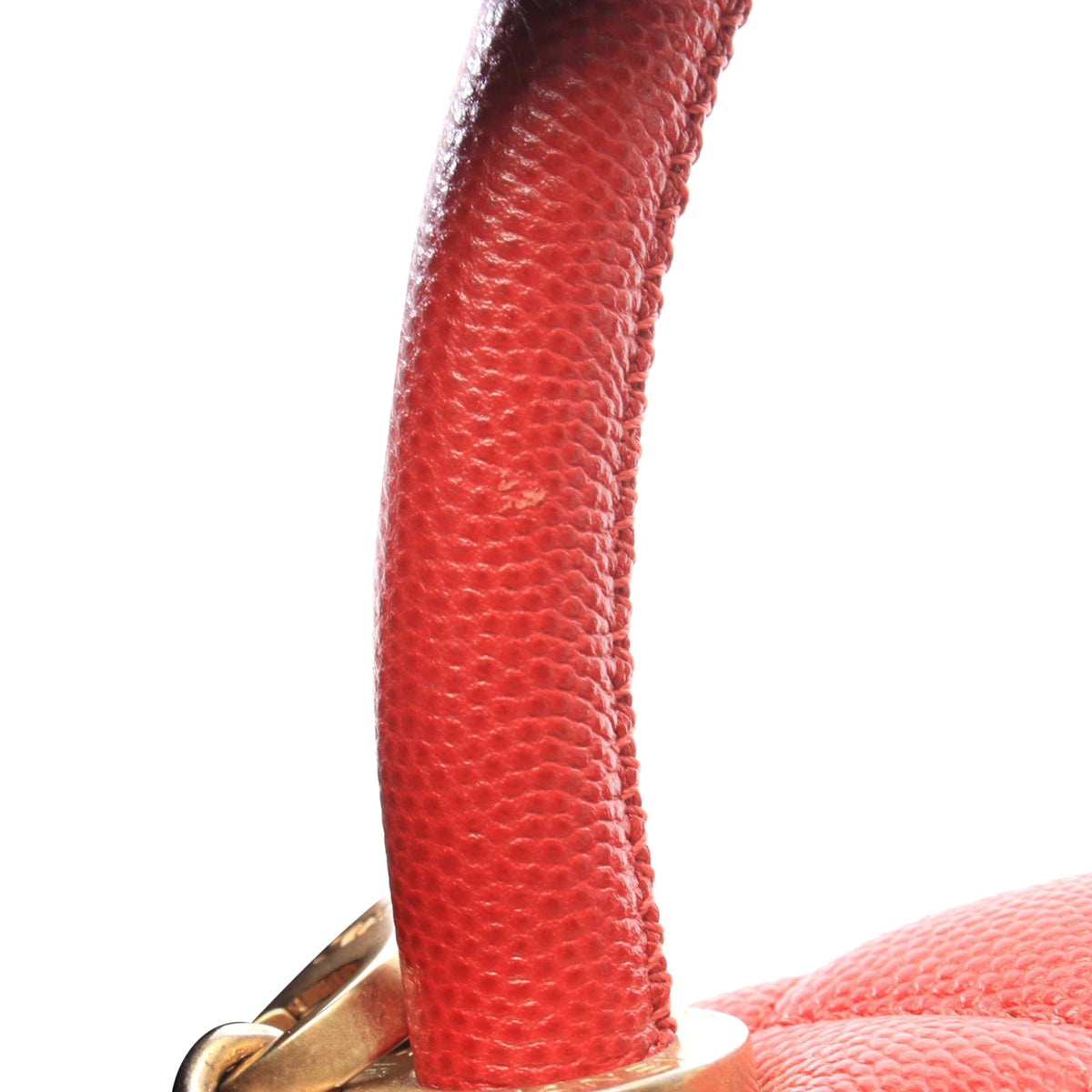 Chanel Small Quilted Caviar Coco Top Handle Bag — Red