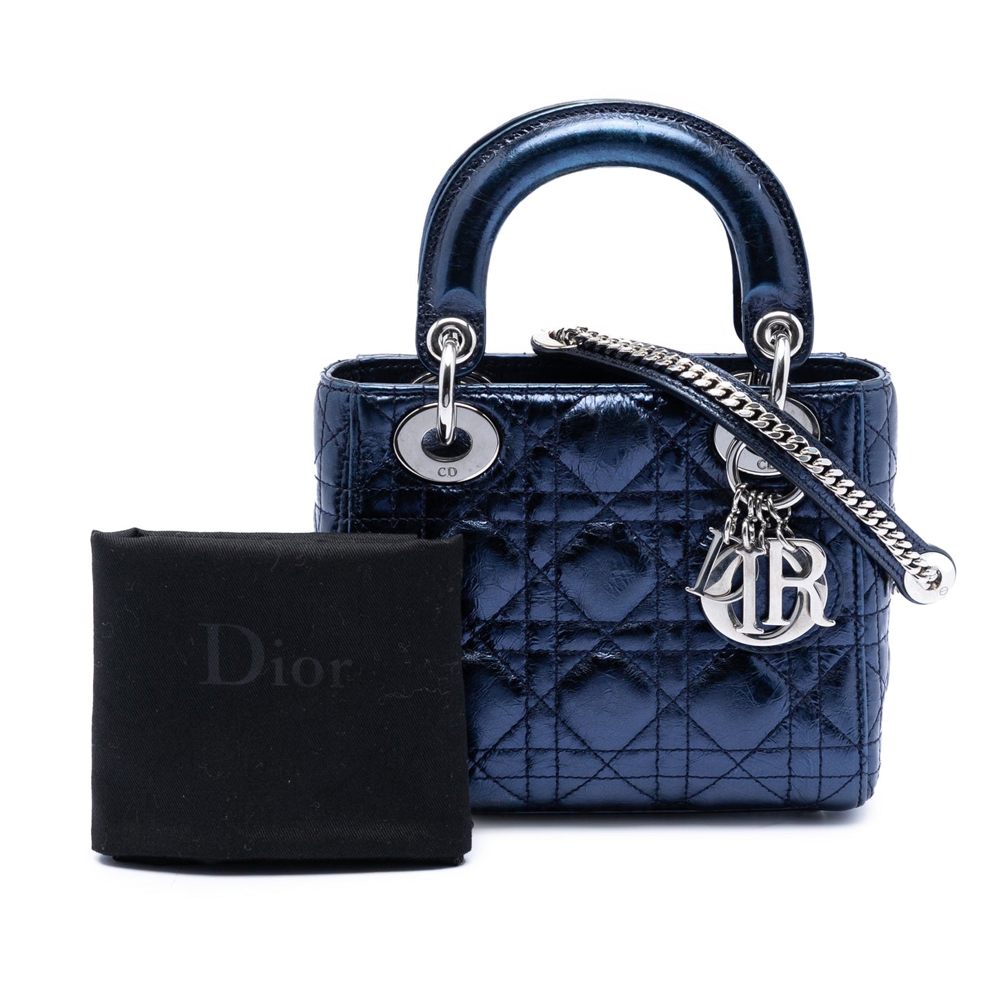 Dior Mini Metallic Calfskin Cannage Lady Dior