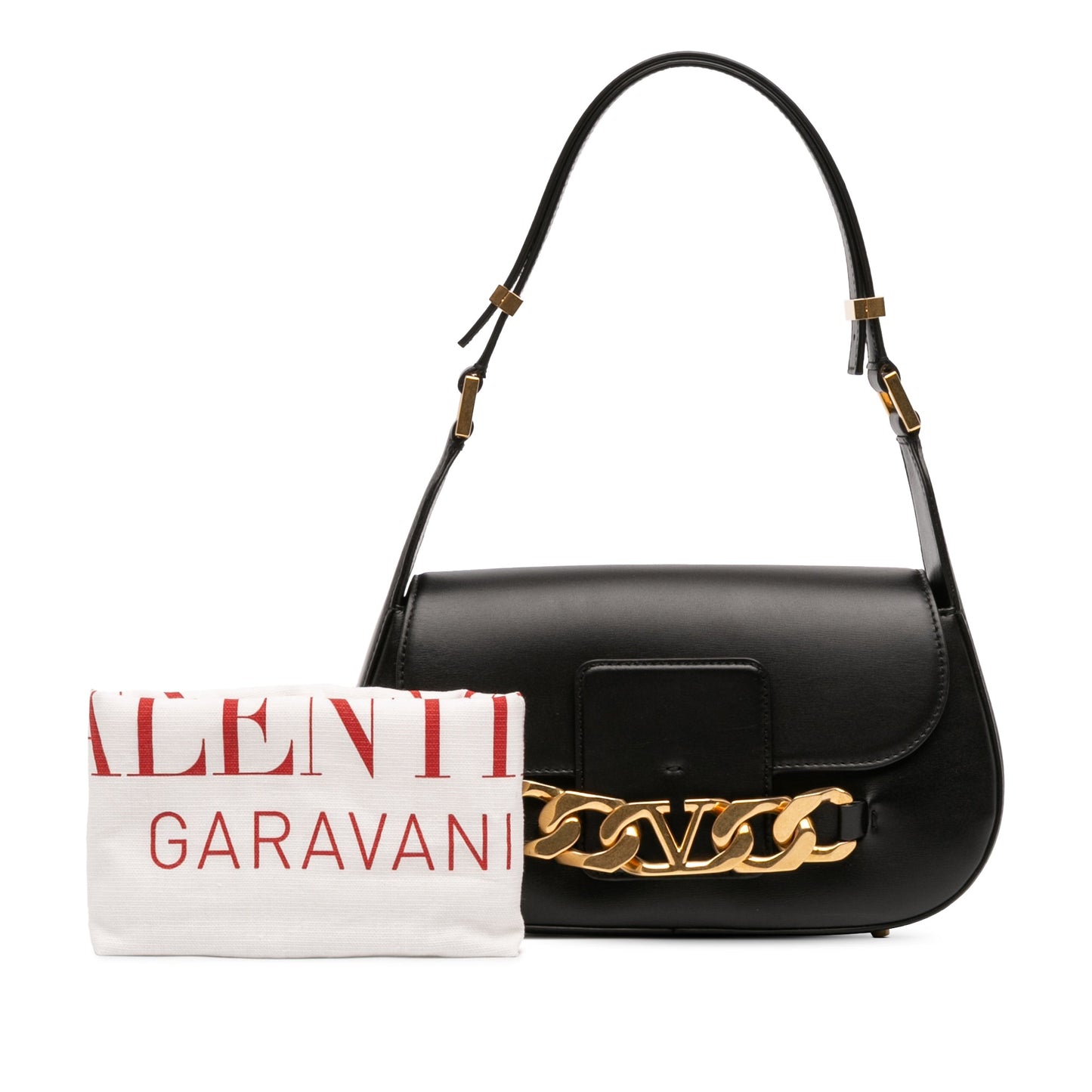 Valentino Medium Leather Vlogo Chain Shoulder Bag