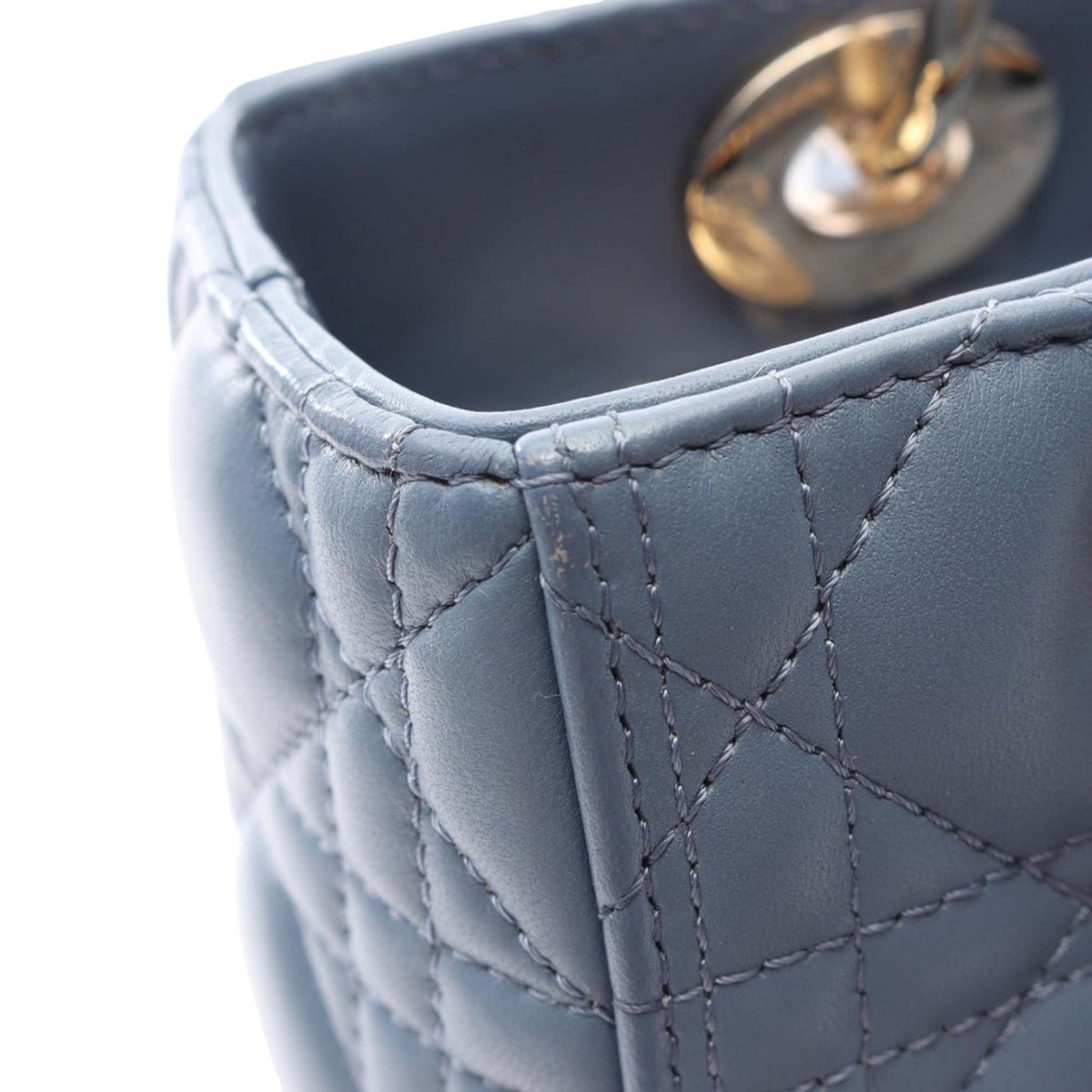Dior Medium Lambskin Cannage Lady Dior — Blue