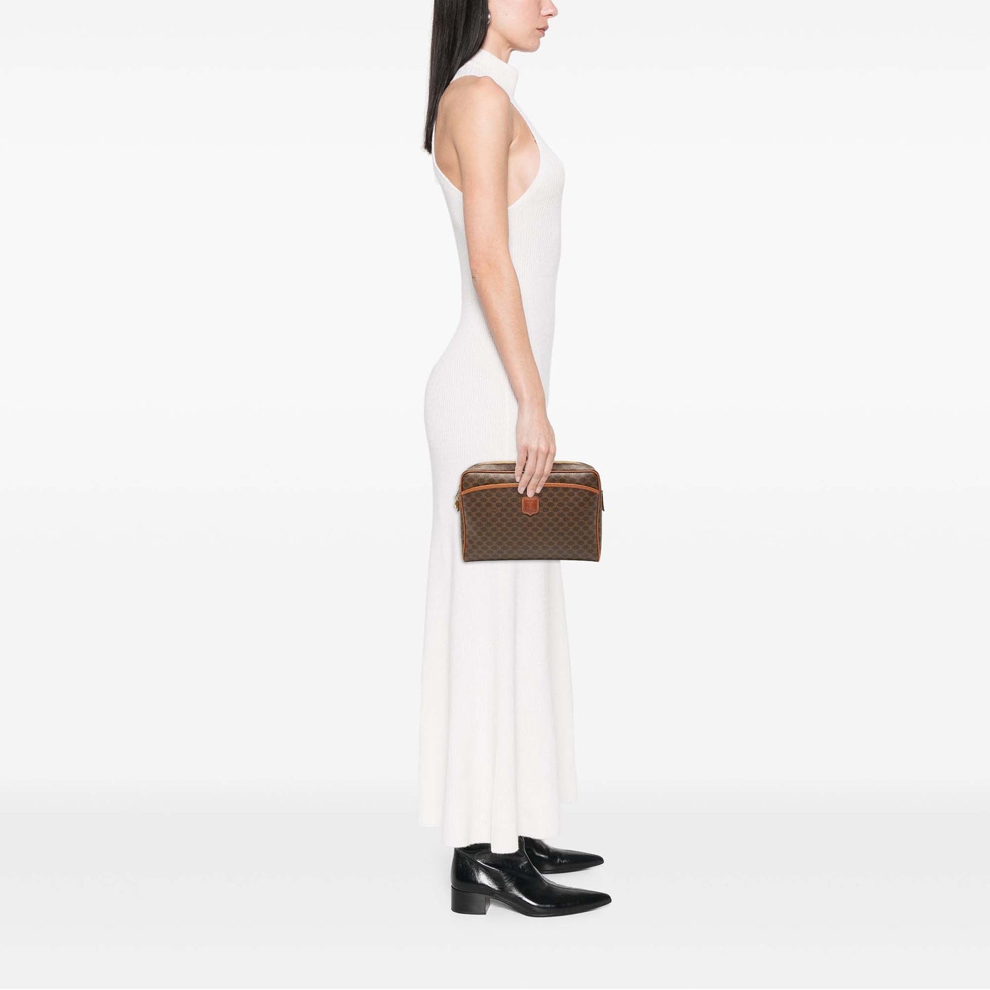 Celine Macadam Coated Canvas Clutch