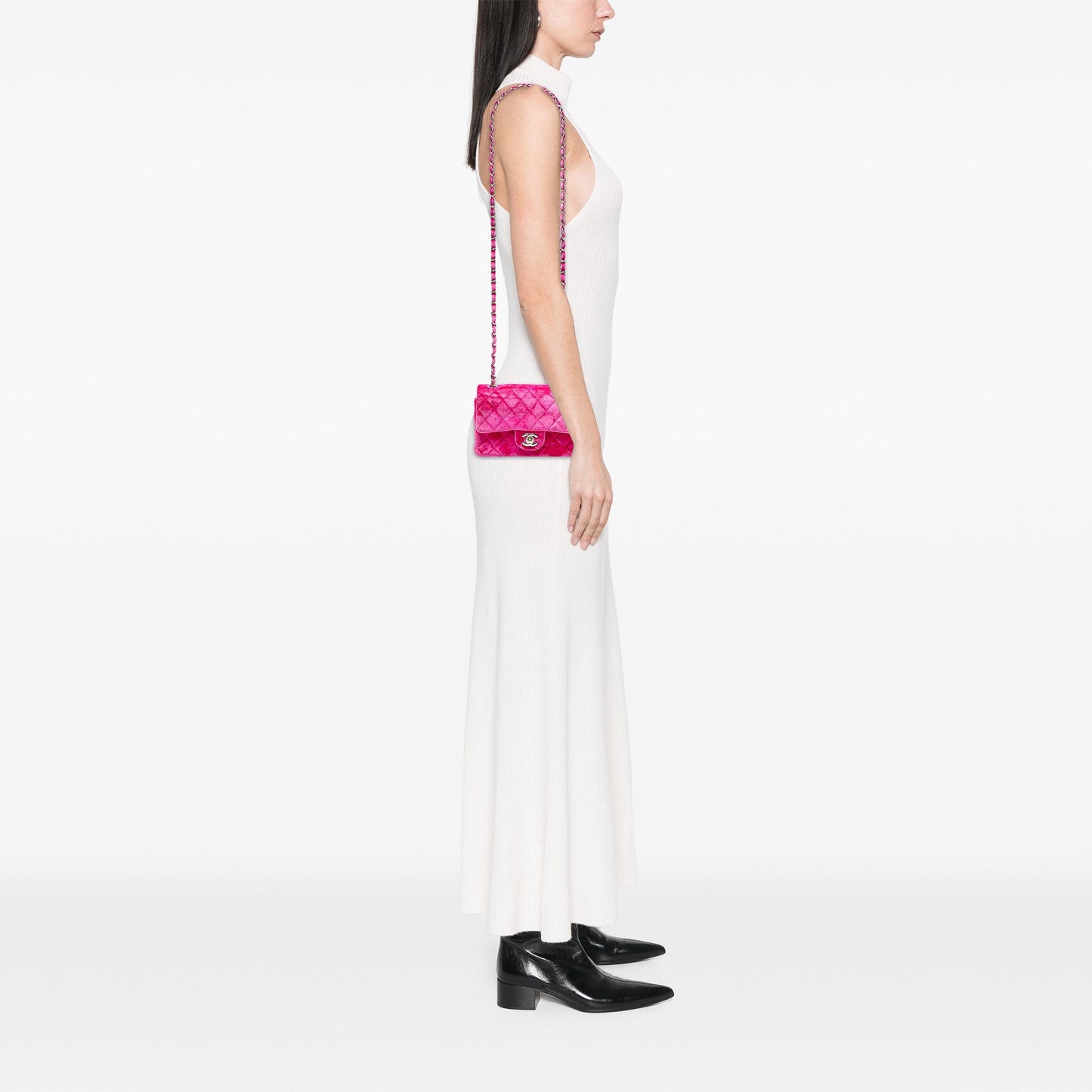 Chanel Mini Rectangular Classic Velvet Single Flap