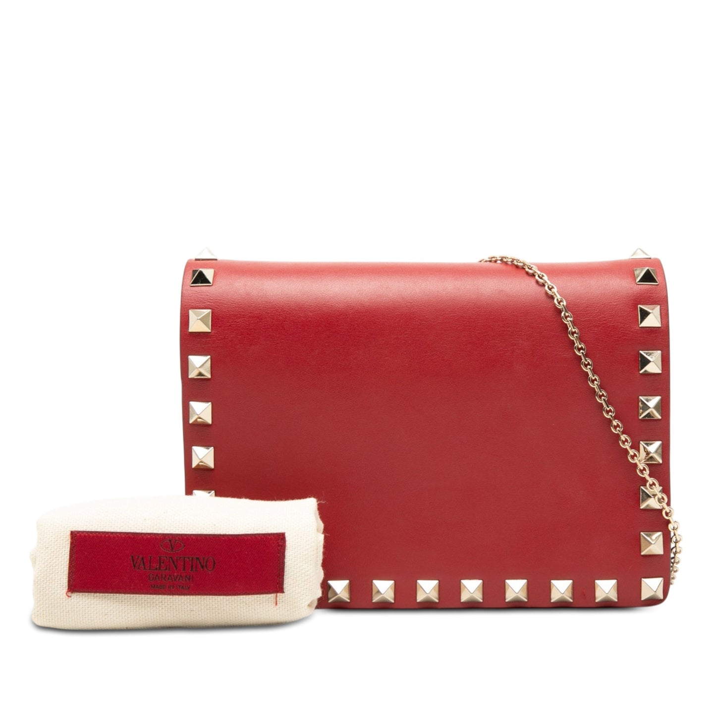 Valentino Leather Rockstud Chain Pouch