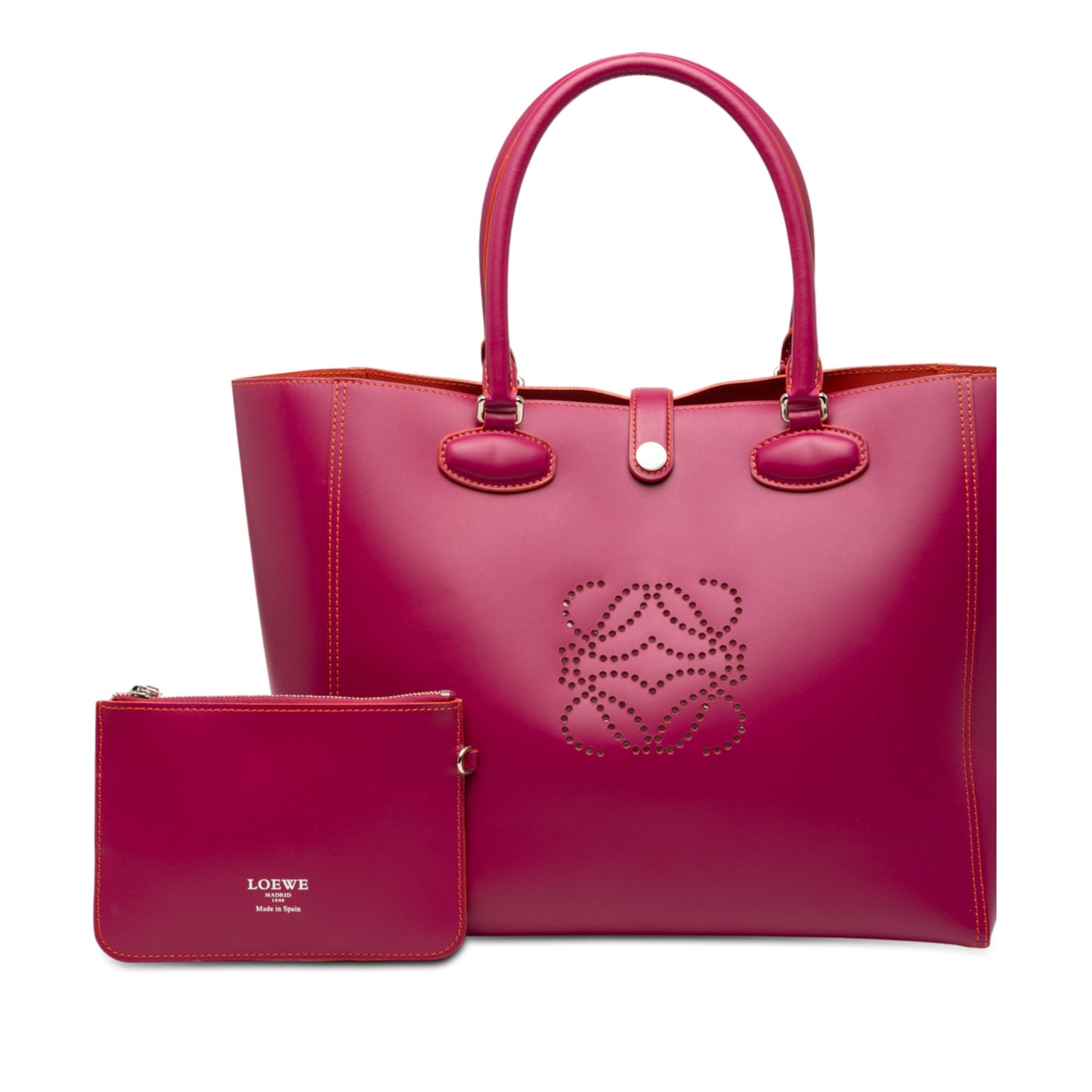 LOEWE Leather Perforated Anagram Leo Tote