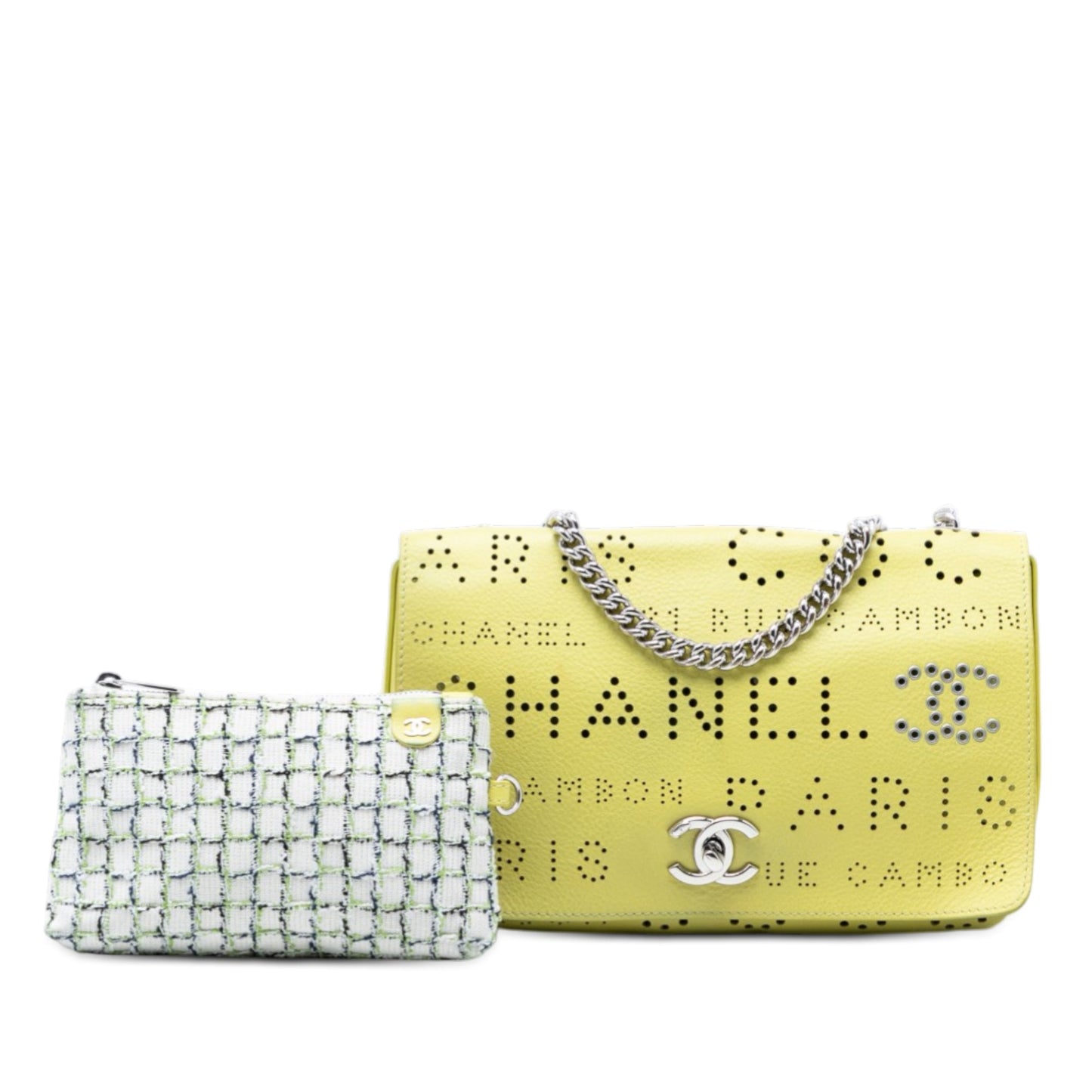 Perforated Calfskin Logo Eyelet Flap