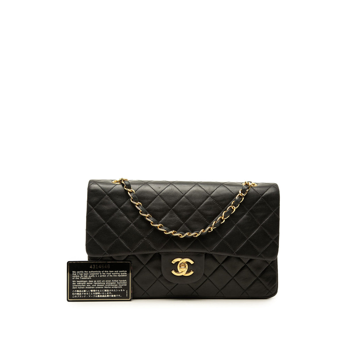 Chanel Medium Classic Lambskin Double Flap — Black