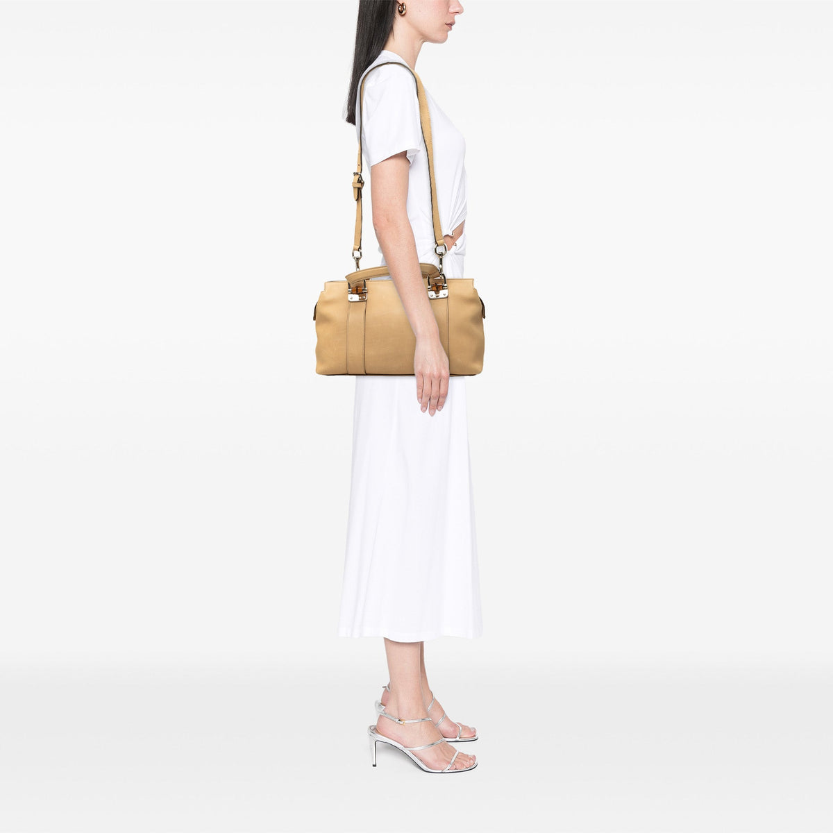 Gucci Calfskin Bamboo Bar Satchel