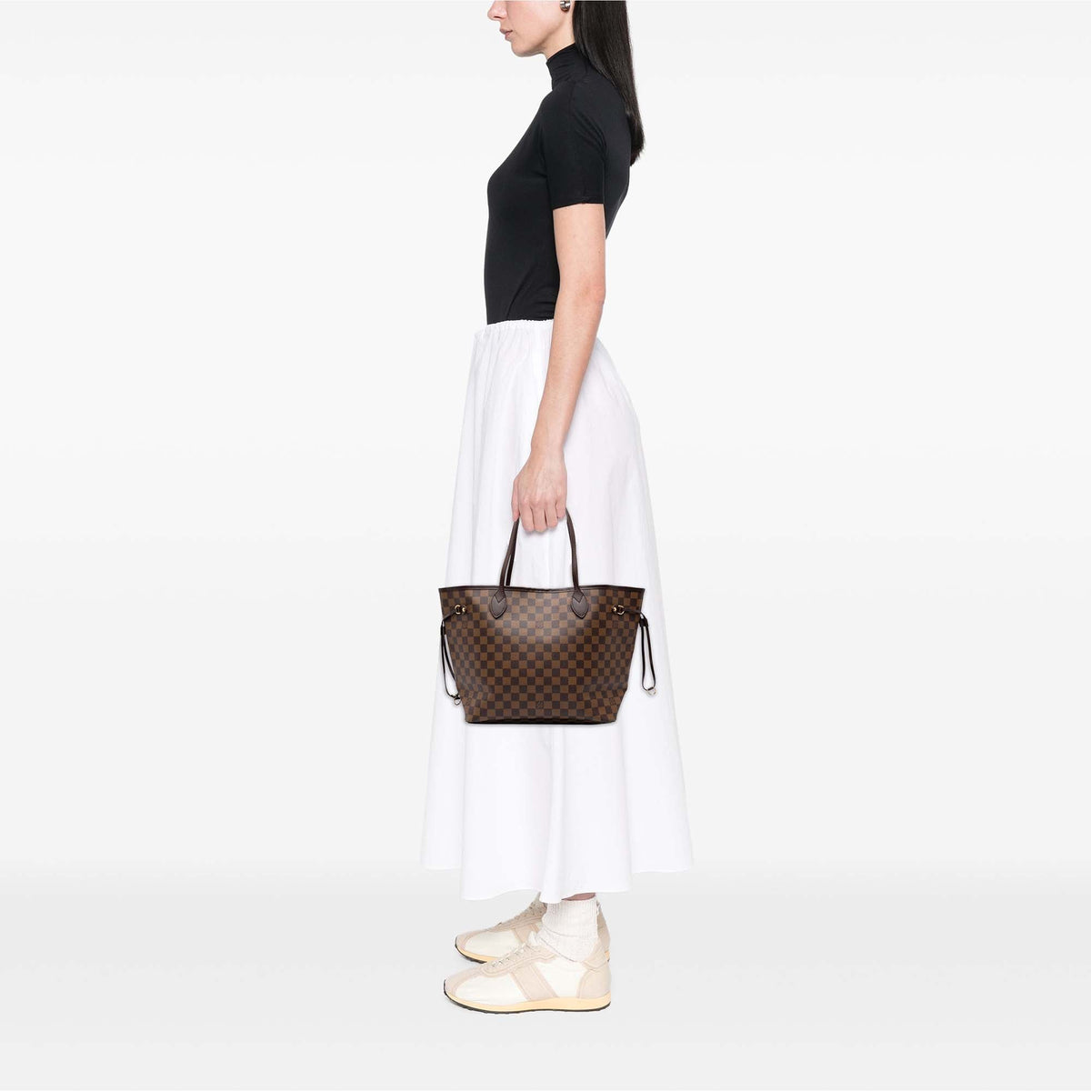 Louis Vuitton Damier Ebene Neverfull MM — Brown