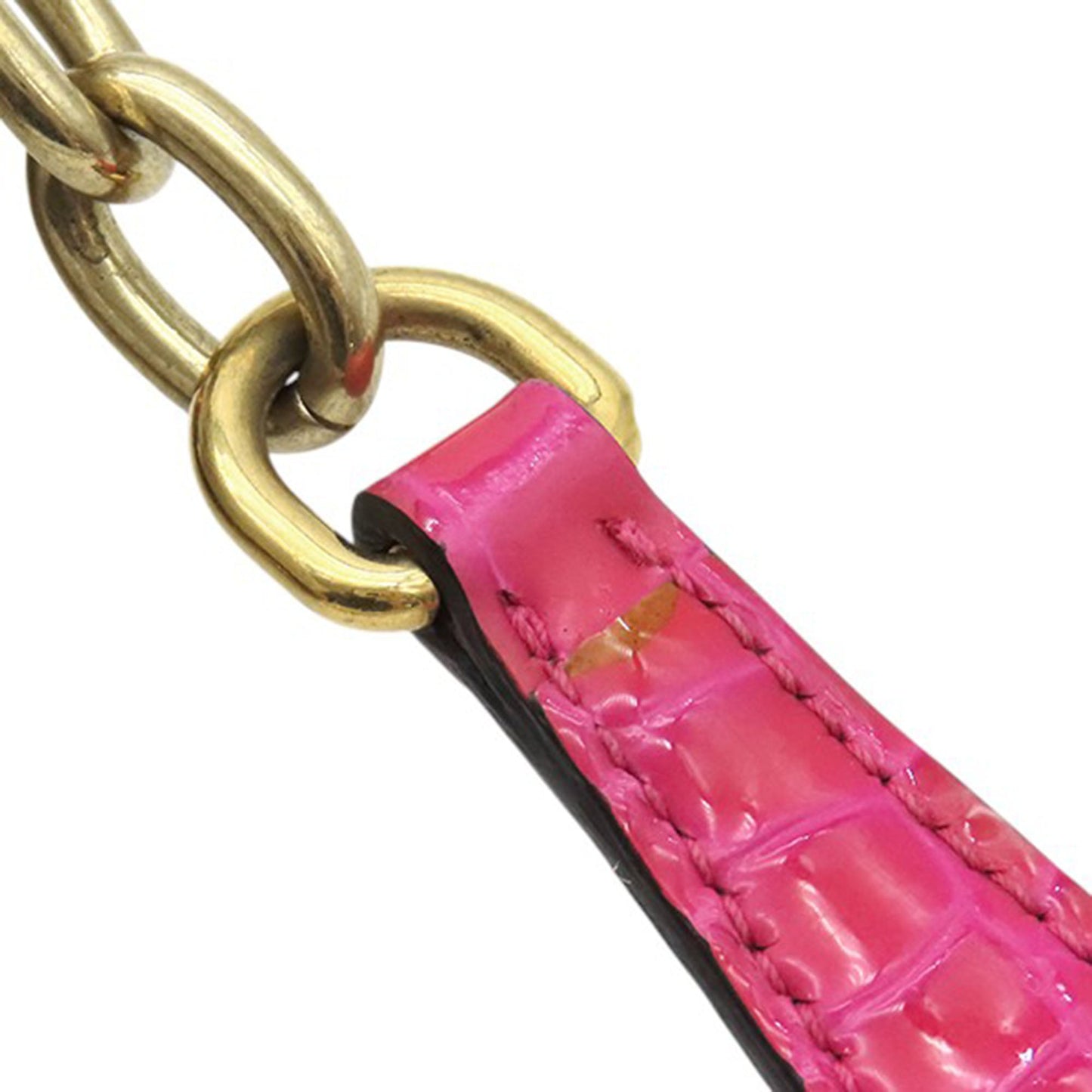 Miu Miu MM Paris Emiuticon Jacquard and Croc Embossed Patent Crystal Chain Crossbody