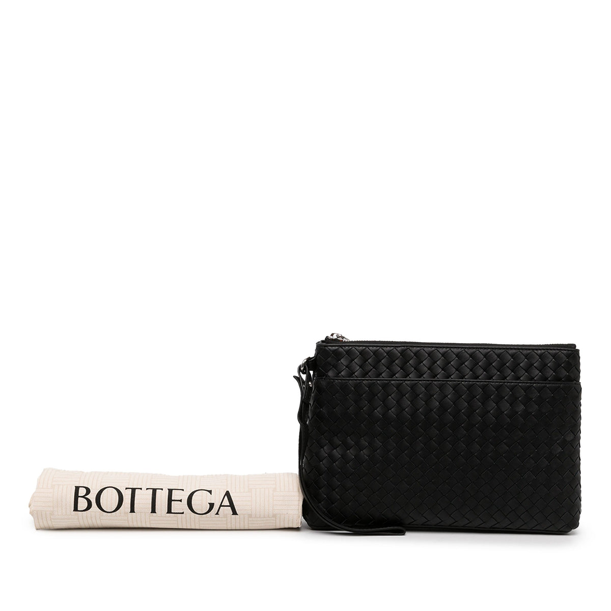 Bottega Veneta Nappa Intrecciato Piccolo Prism Pouch — Black